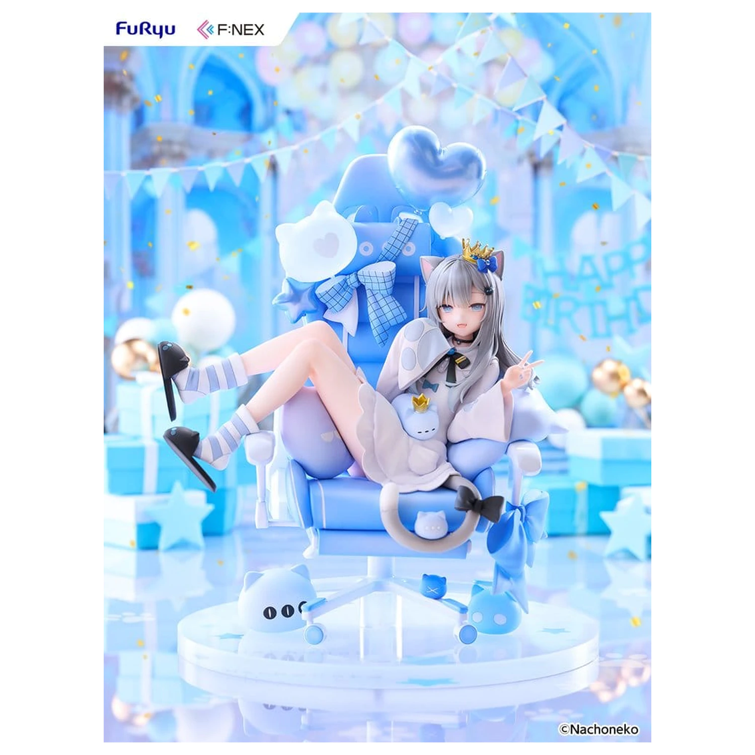 Virtual YouTuber F:NEX PVC figura 1/7 Nachoneko Birthday Ver. 24 cm fotografija izdelka