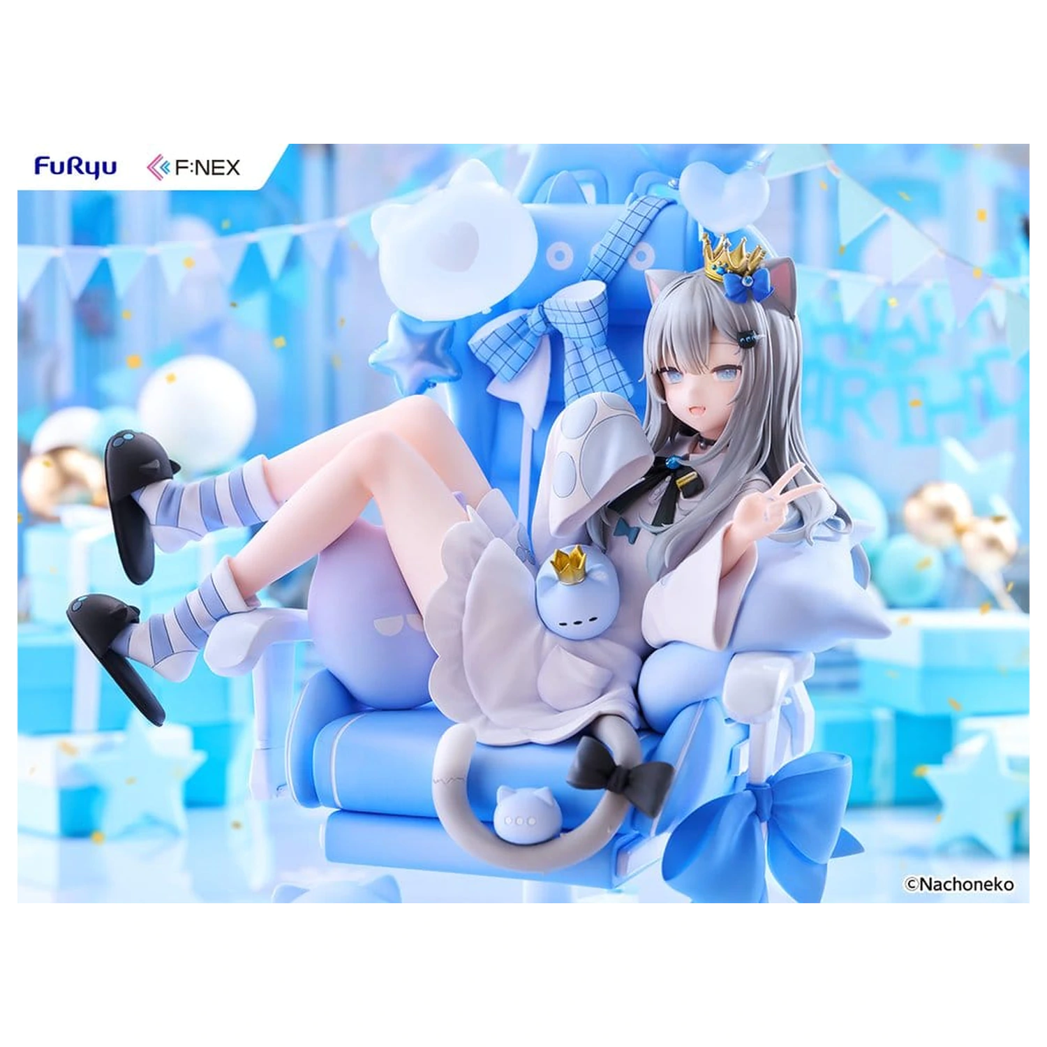 Virtual YouTuber F:NEX PVC figura 1/7 Nachoneko Birthday Ver. 24 cm fotografija izdelka