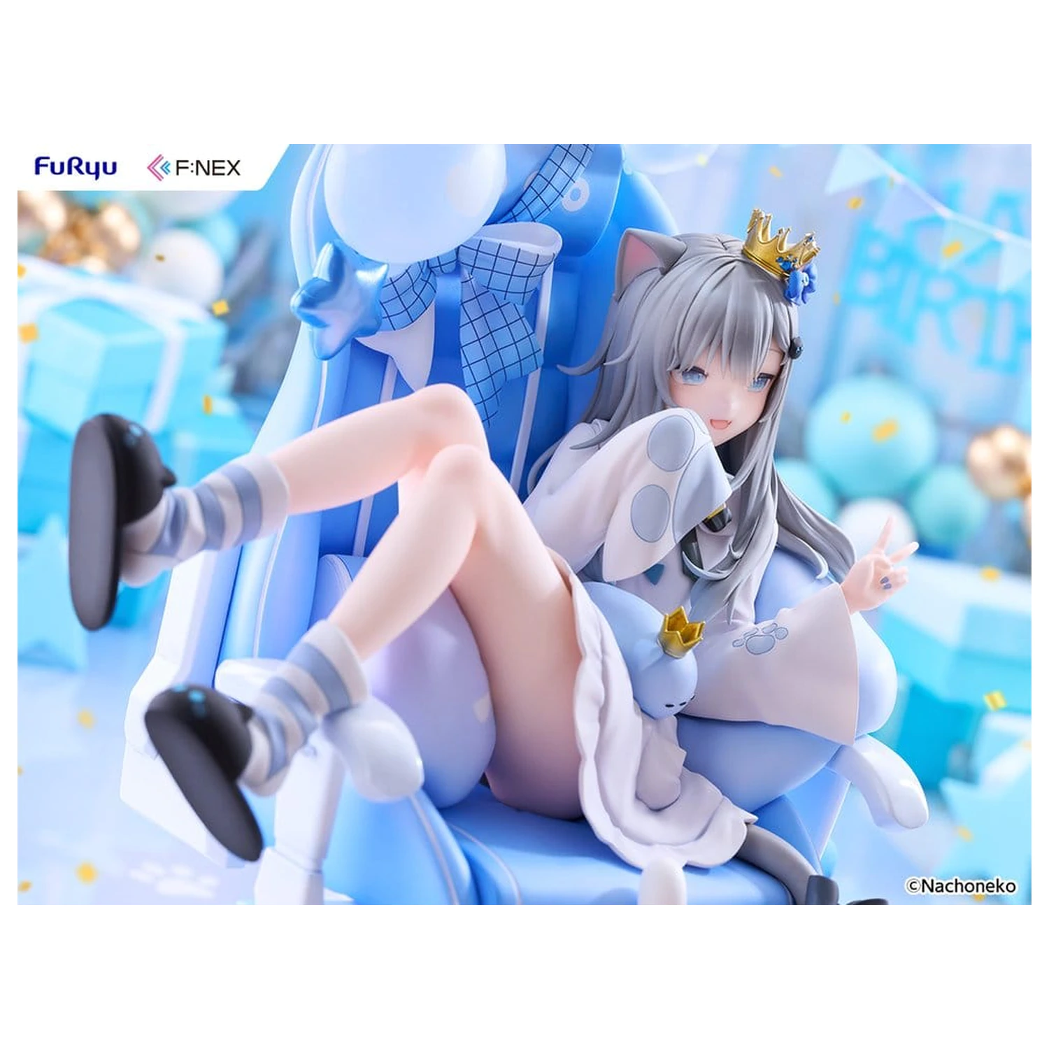 Virtual YouTuber F:NEX PVC figura 1/7 Nachoneko Birthday Ver. 24 cm fotografija izdelka