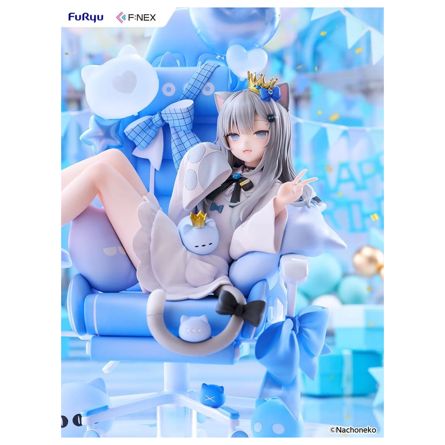 Virtual YouTuber F:NEX PVC figura 1/7 Nachoneko Birthday Ver. 24 cm fotografija izdelka