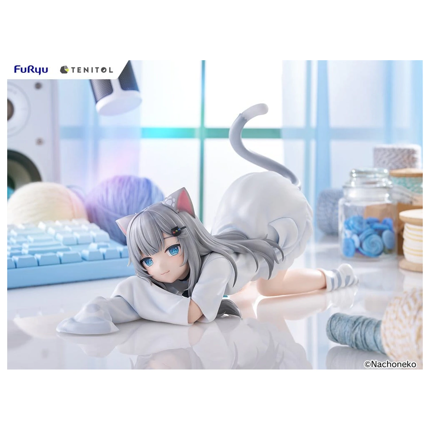 Virtual Youtuber Tenitol Big Noodle Stopper PVC figura Nachoneko 18 cm fotografija izdelka