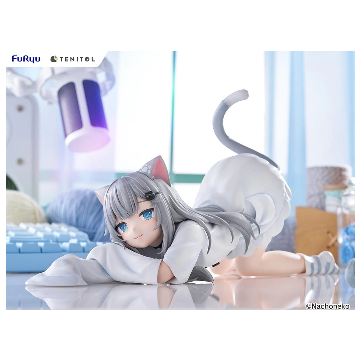 Virtual Youtuber Tenitol Big Noodle Stopper PVC figura Nachoneko 18 cm fotografija izdelka
