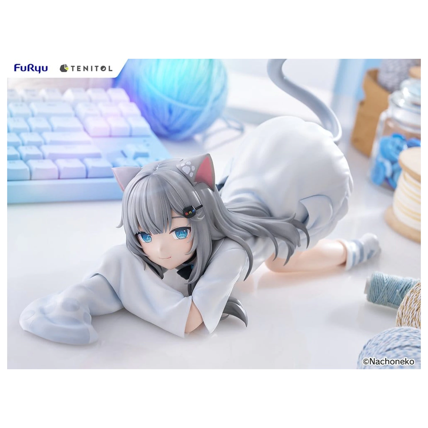 Virtual Youtuber Tenitol Big Noodle Stopper PVC figura Nachoneko 18 cm fotografija izdelka
