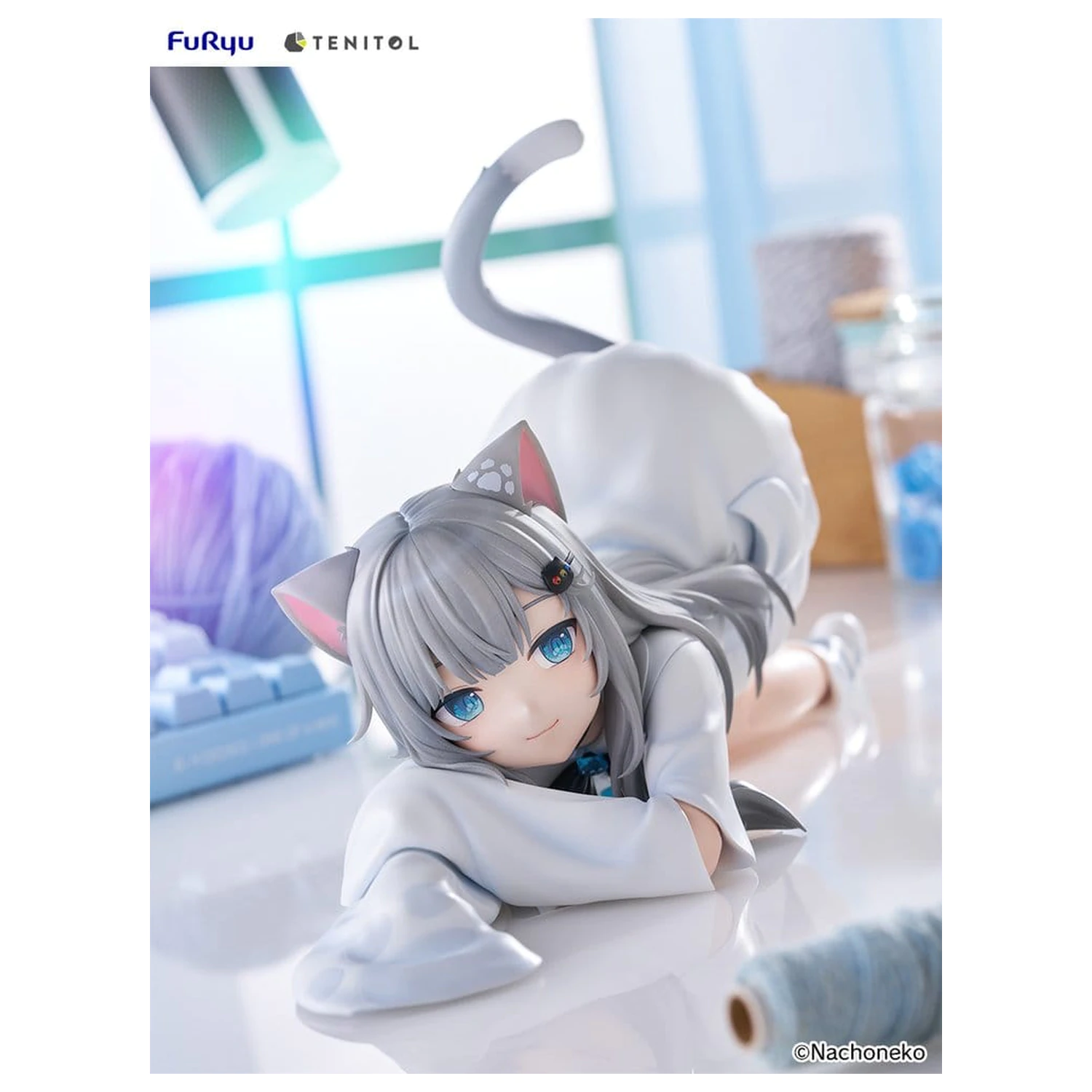 Virtual Youtuber Tenitol Big Noodle Stopper PVC figura Nachoneko 18 cm fotografija izdelka