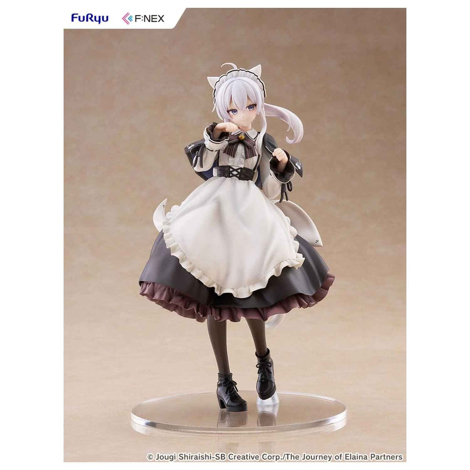Wandering Witch: The Journey of Elaina F:NEX PVC kip 1/7 Elaina Maid kostum z mačjimi ušesi Ver. 24 cm fotografija izdelka