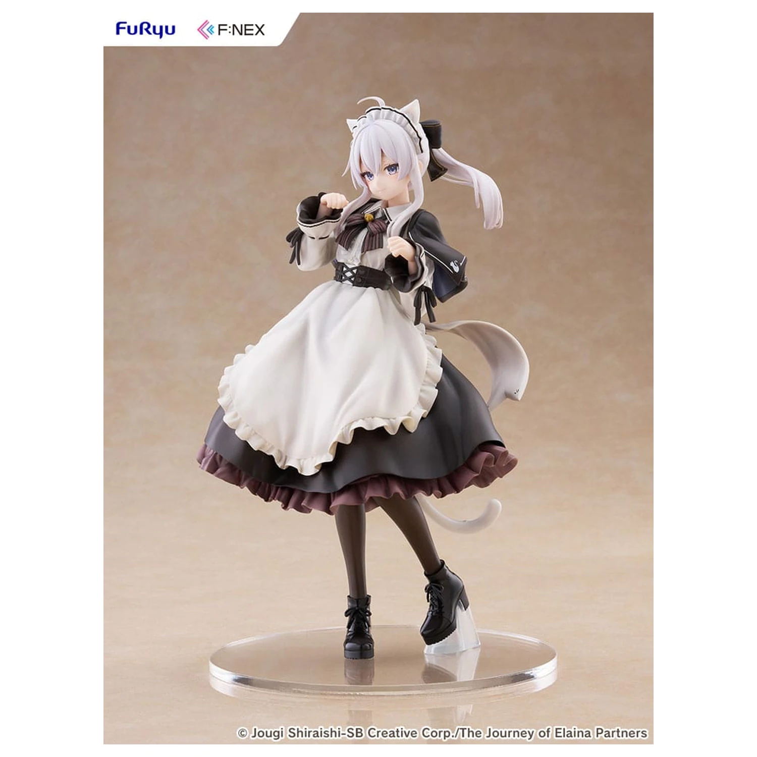 Wandering Witch: The Journey of Elaina F:NEX PVC kip 1/7 Elaina Maid kostum z mačjimi ušesi Ver. 24 cm fotografija izdelka