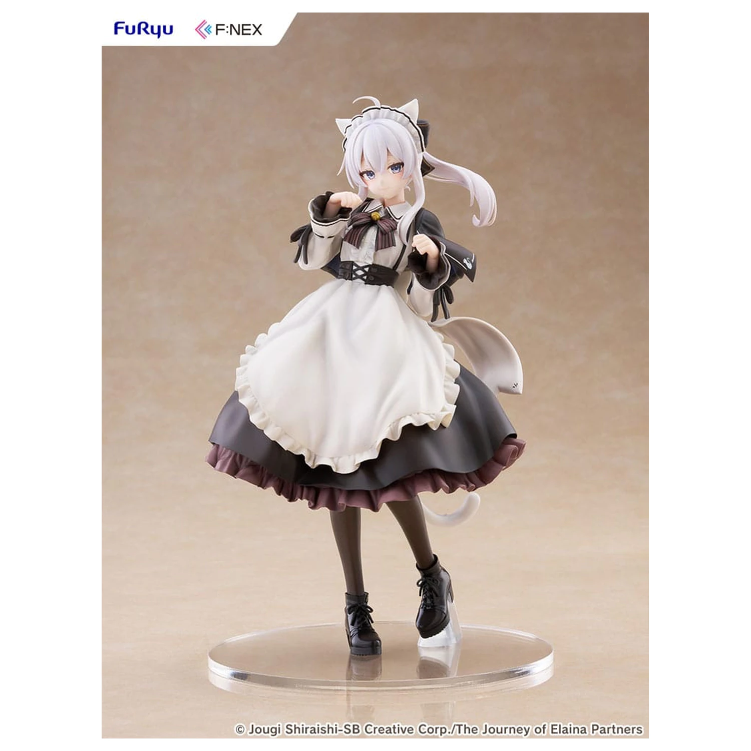 Wandering Witch: The Journey of Elaina F:NEX PVC kip 1/7 Elaina Maid kostum z mačjimi ušesi Ver. 24 cm fotografija izdelka