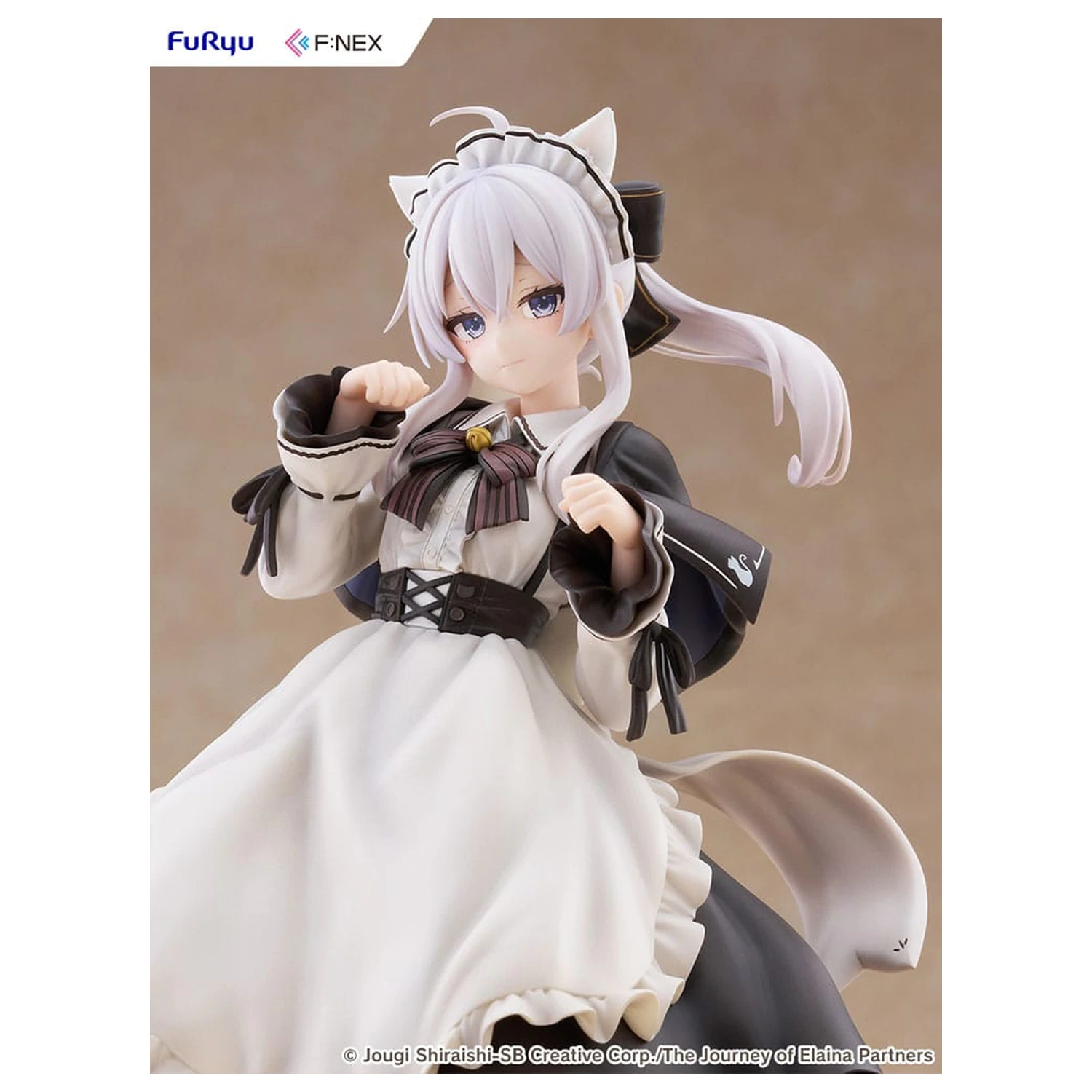 Wandering Witch: The Journey of Elaina F:NEX PVC kip 1/7 Elaina Maid kostum z mačjimi ušesi Ver. 24 cm fotografija izdelka