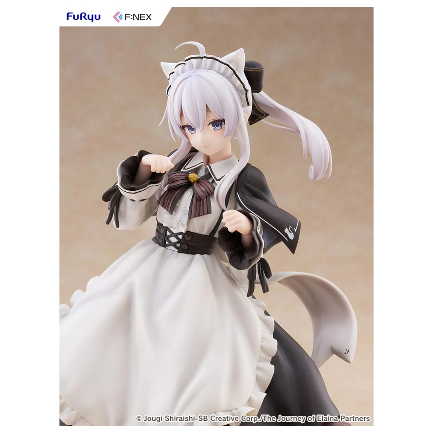 Wandering Witch: The Journey of Elaina F:NEX PVC kip 1/7 Elaina Maid kostum z mačjimi ušesi Ver. 24 cm fotografija izdelka
