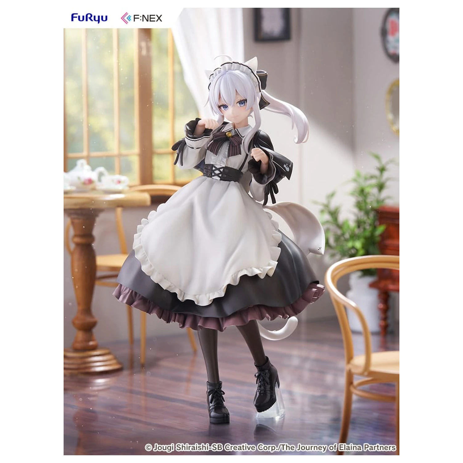 Wandering Witch: The Journey of Elaina F:NEX PVC kip 1/7 Elaina Maid kostum z mačjimi ušesi Ver. 24 cm fotografija izdelka