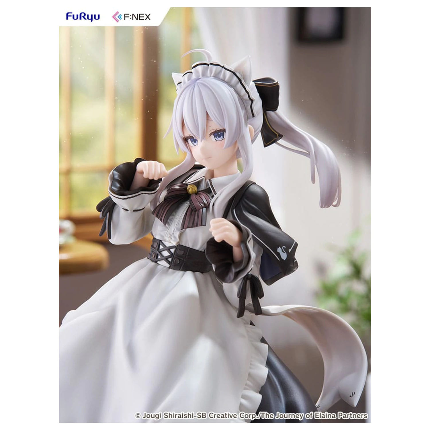 Wandering Witch: The Journey of Elaina F:NEX PVC kip 1/7 Elaina Maid kostum z mačjimi ušesi Ver. 24 cm fotografija izdelka