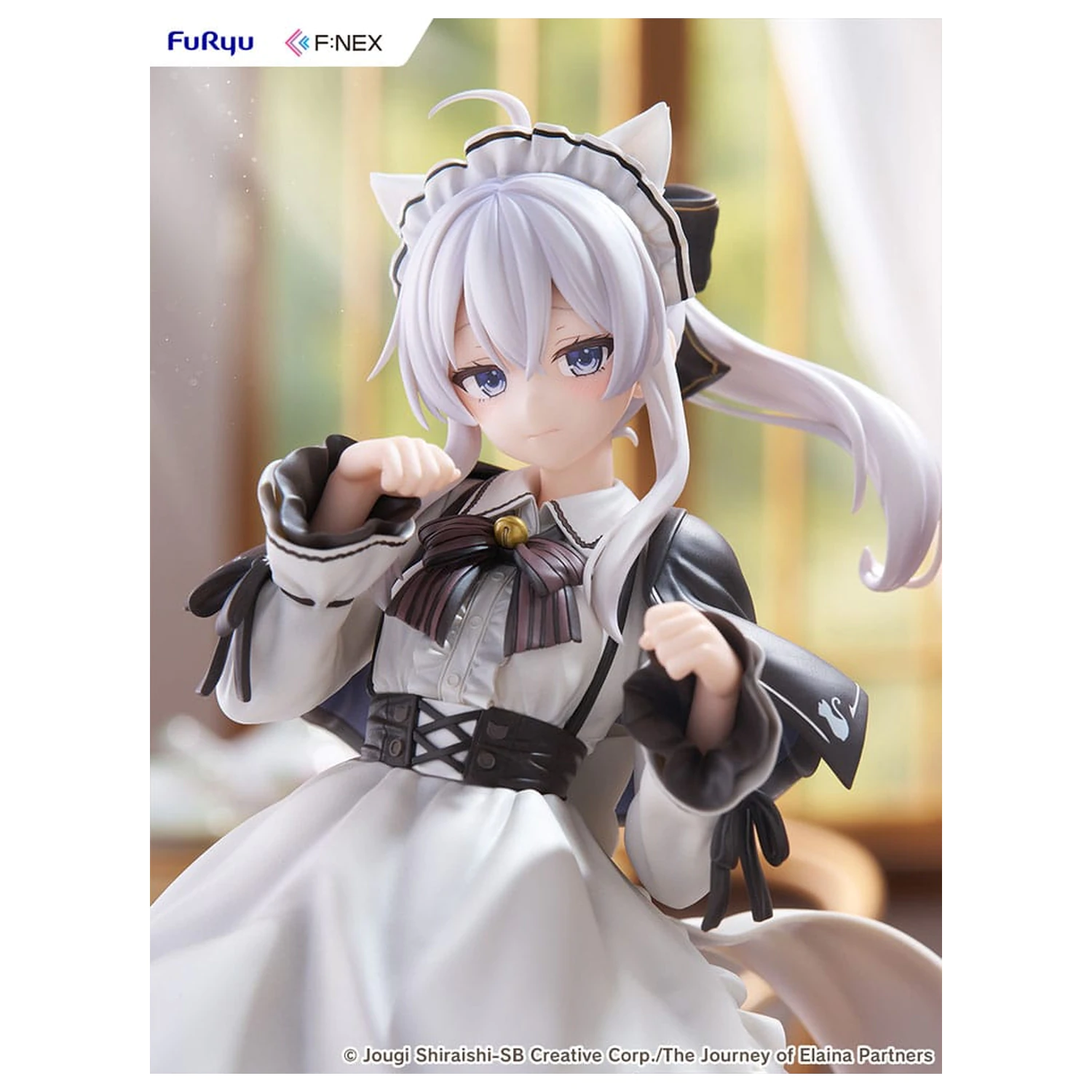 Wandering Witch: The Journey of Elaina F:NEX PVC kip 1/7 Elaina Maid kostum z mačjimi ušesi Ver. 24 cm fotografija izdelka