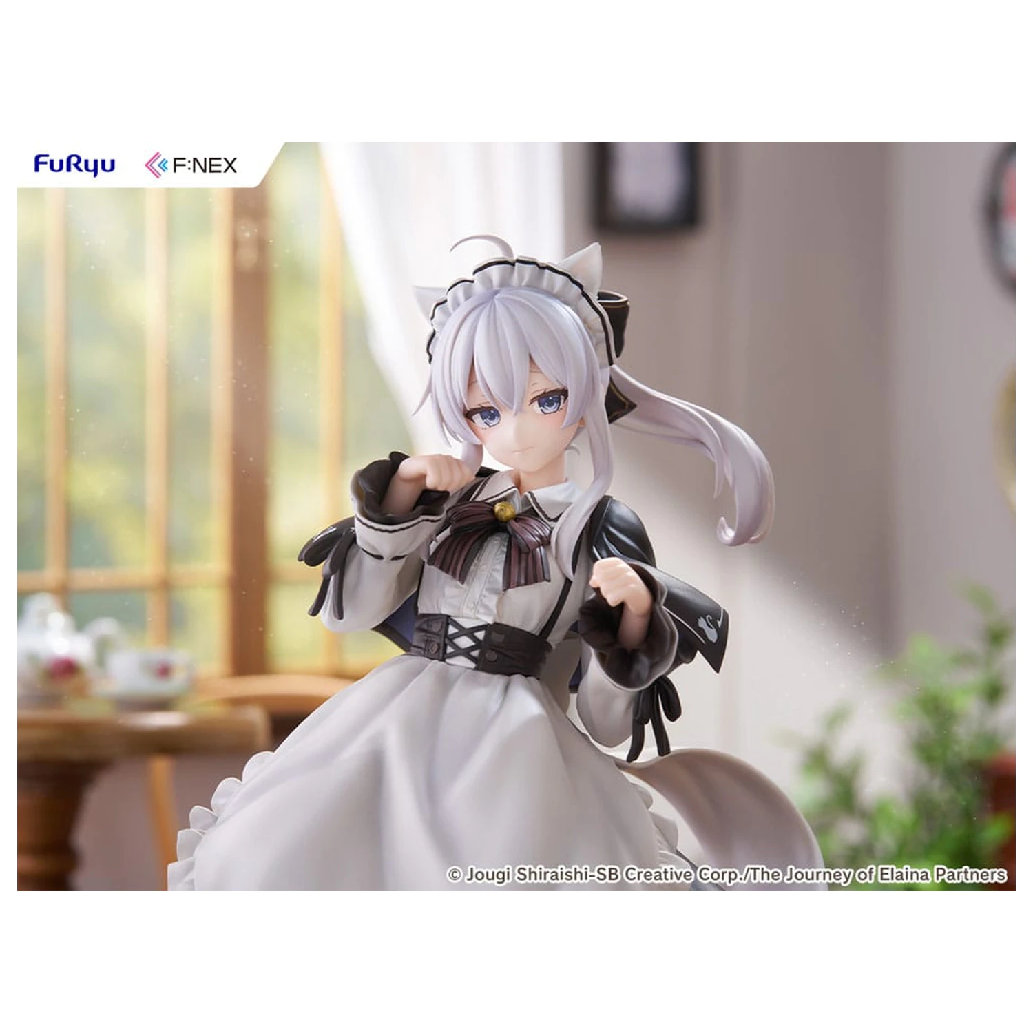 Wandering Witch: The Journey of Elaina F:NEX PVC kip 1/7 Elaina Maid kostum z mačjimi ušesi Ver. 24 cm fotografija izdelka