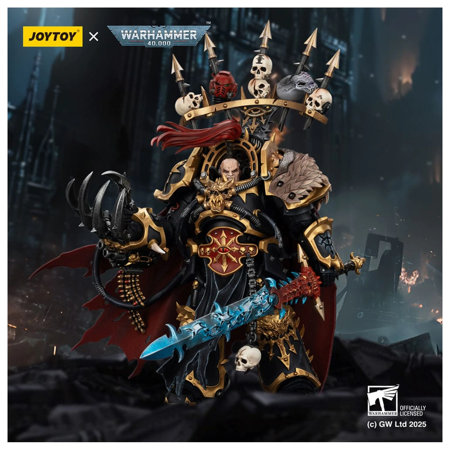 Warhammer 40,000 Akcijska figura Black Legion Abaddon the Despoiler with Drach'nyen and the Talo 16 cm fotografija izdelka