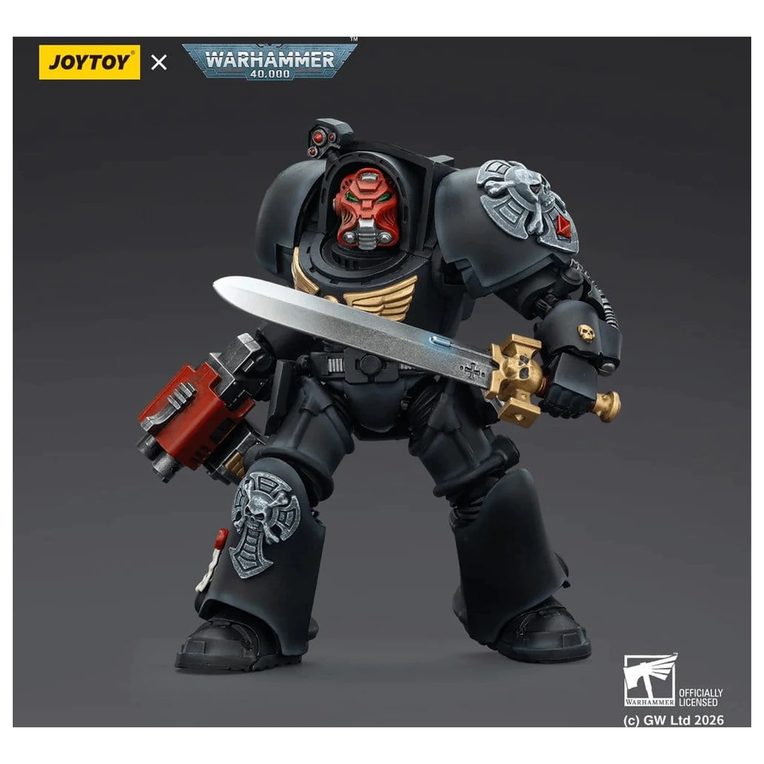 Warhammer 40,000 Akcijska figura Black Templars Terminator 1 z Power Sword in Storm Bolter 14 cm fotografija izdelka
