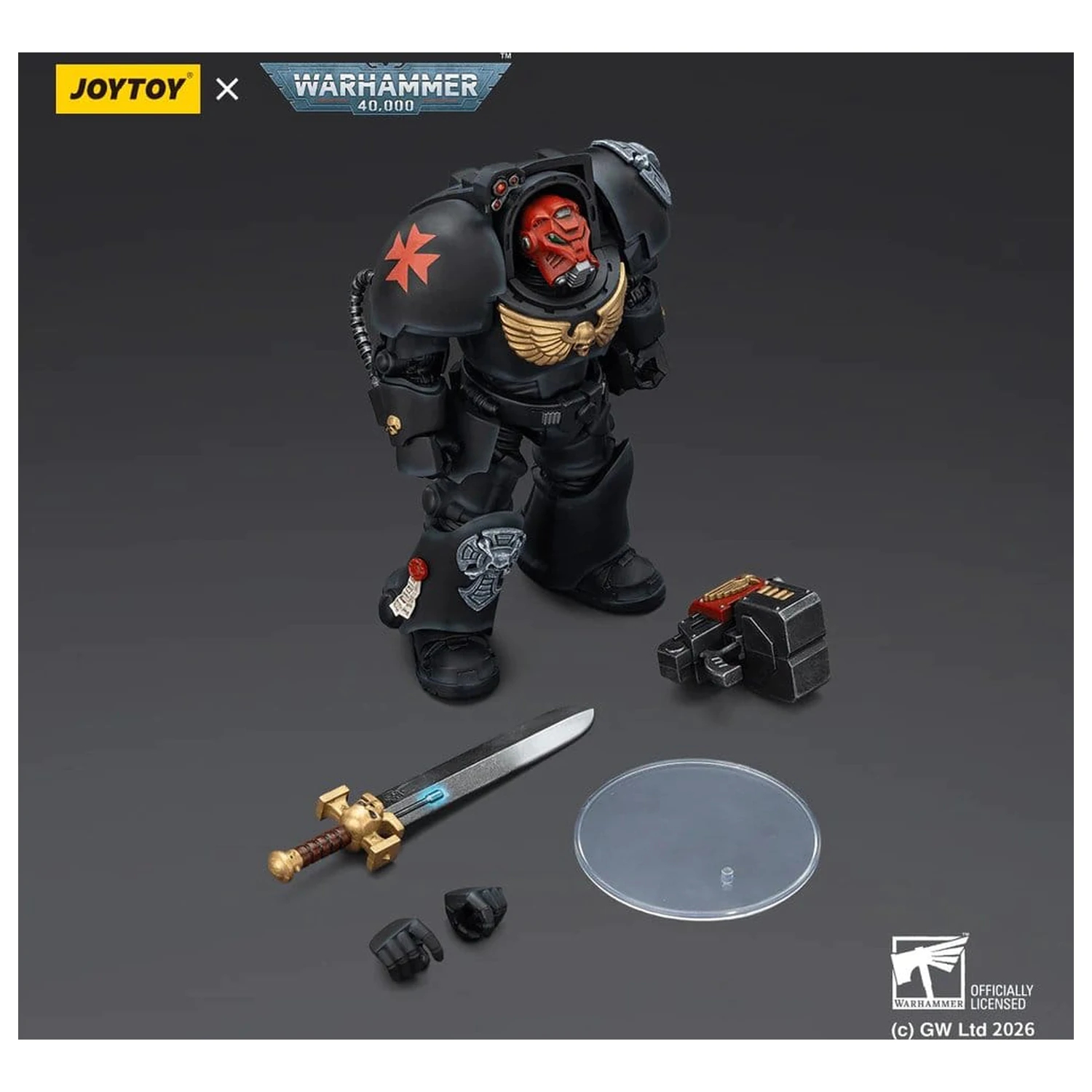 Warhammer 40,000 Akcijska figura Black Templars Terminator 1 z Power Sword in Storm Bolter 14 cm fotografija izdelka