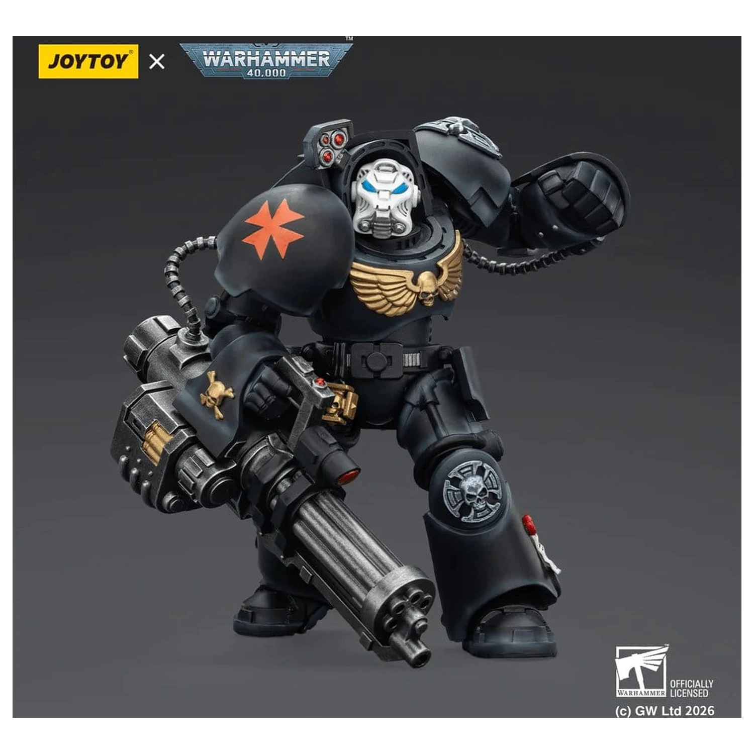 Warhammer 40,000 akcijska figura Black Templars Terminator 3 s Power Fistom in Assault Cannonom 14 cm fotografija izdelka