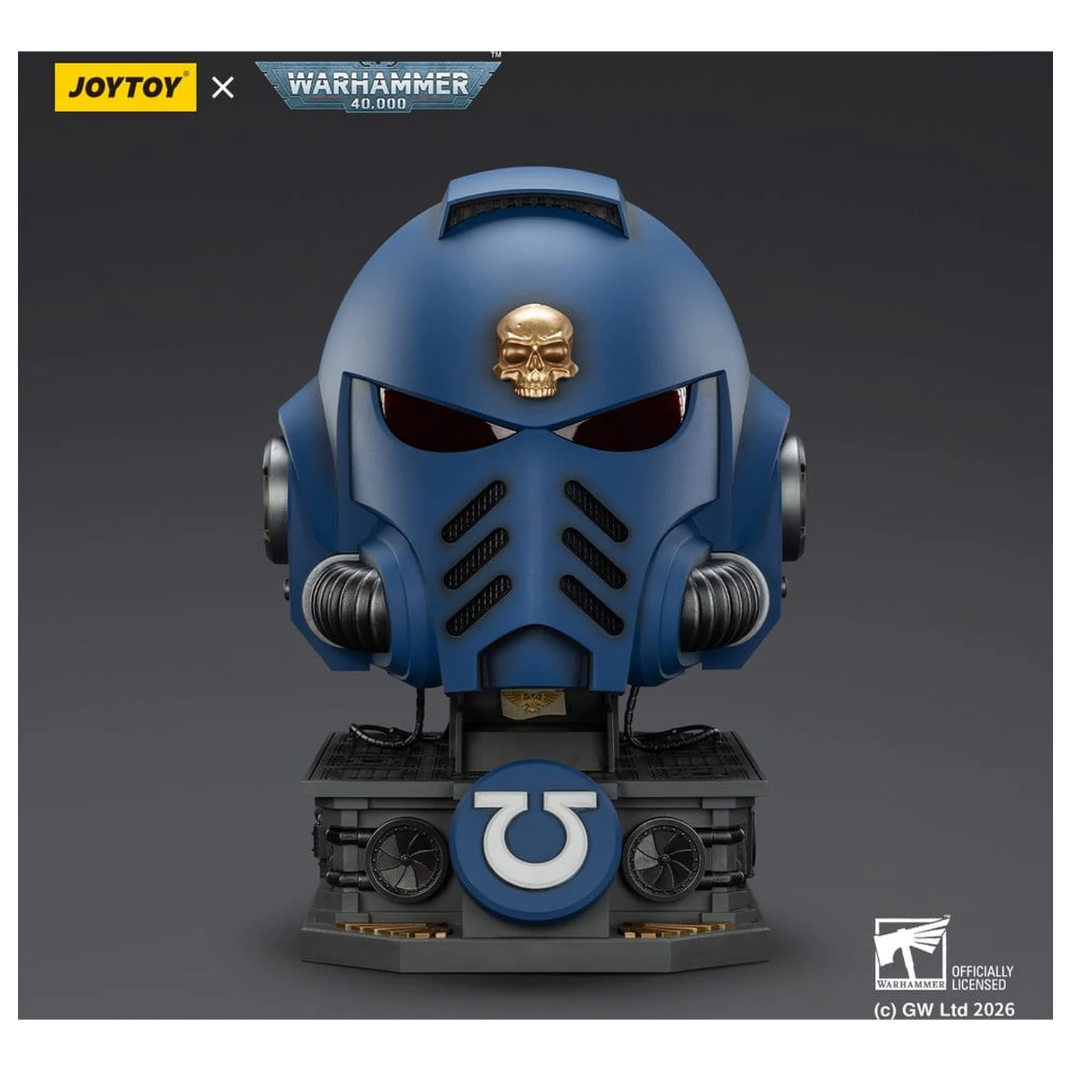 Warhammer 40,000 Captain MkX Čelada & Stojalo za prikaz Ultramarines 44 cm fotografija izdelka