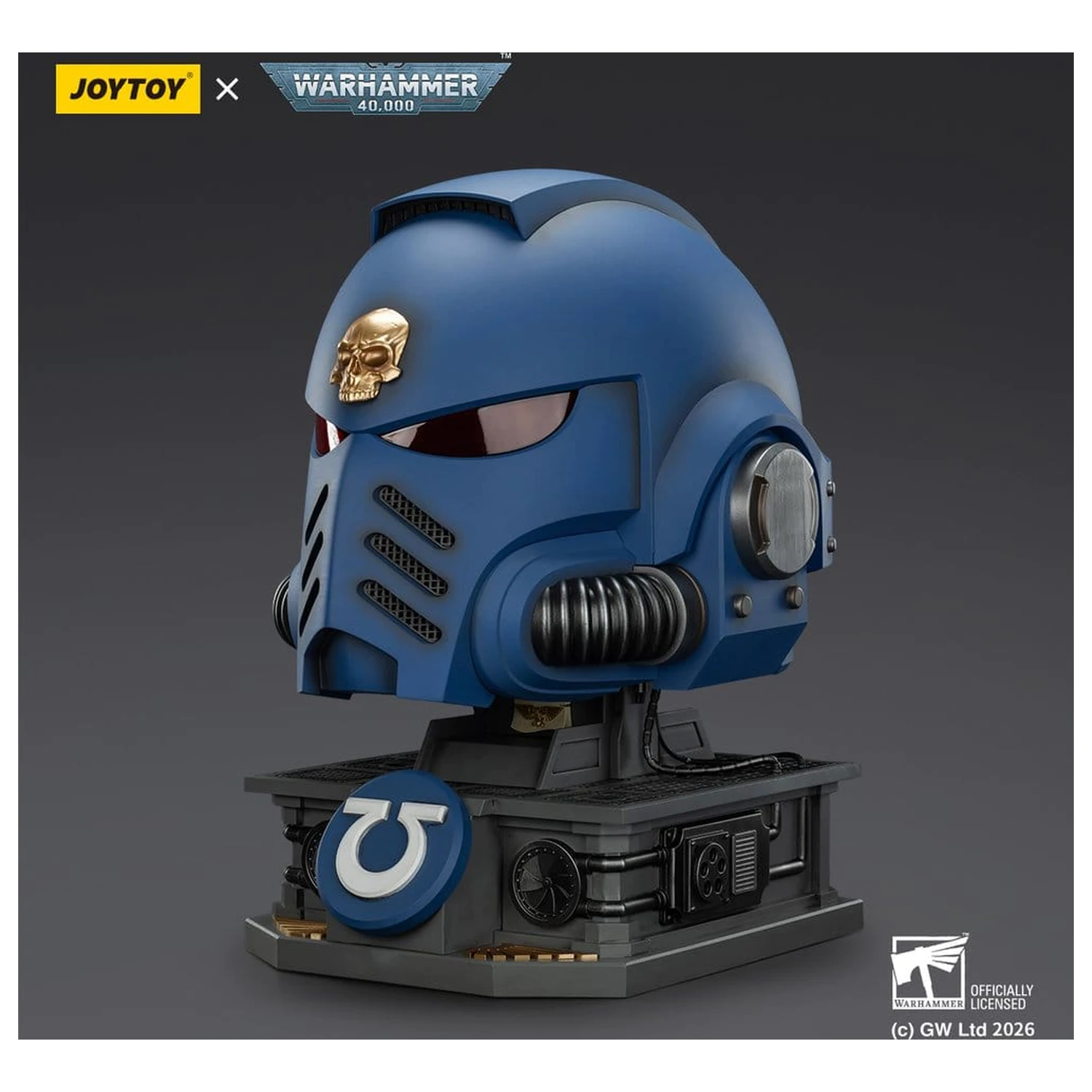 Warhammer 40,000 Captain MkX Čelada & Stojalo za prikaz Ultramarines 44 cm fotografija izdelka