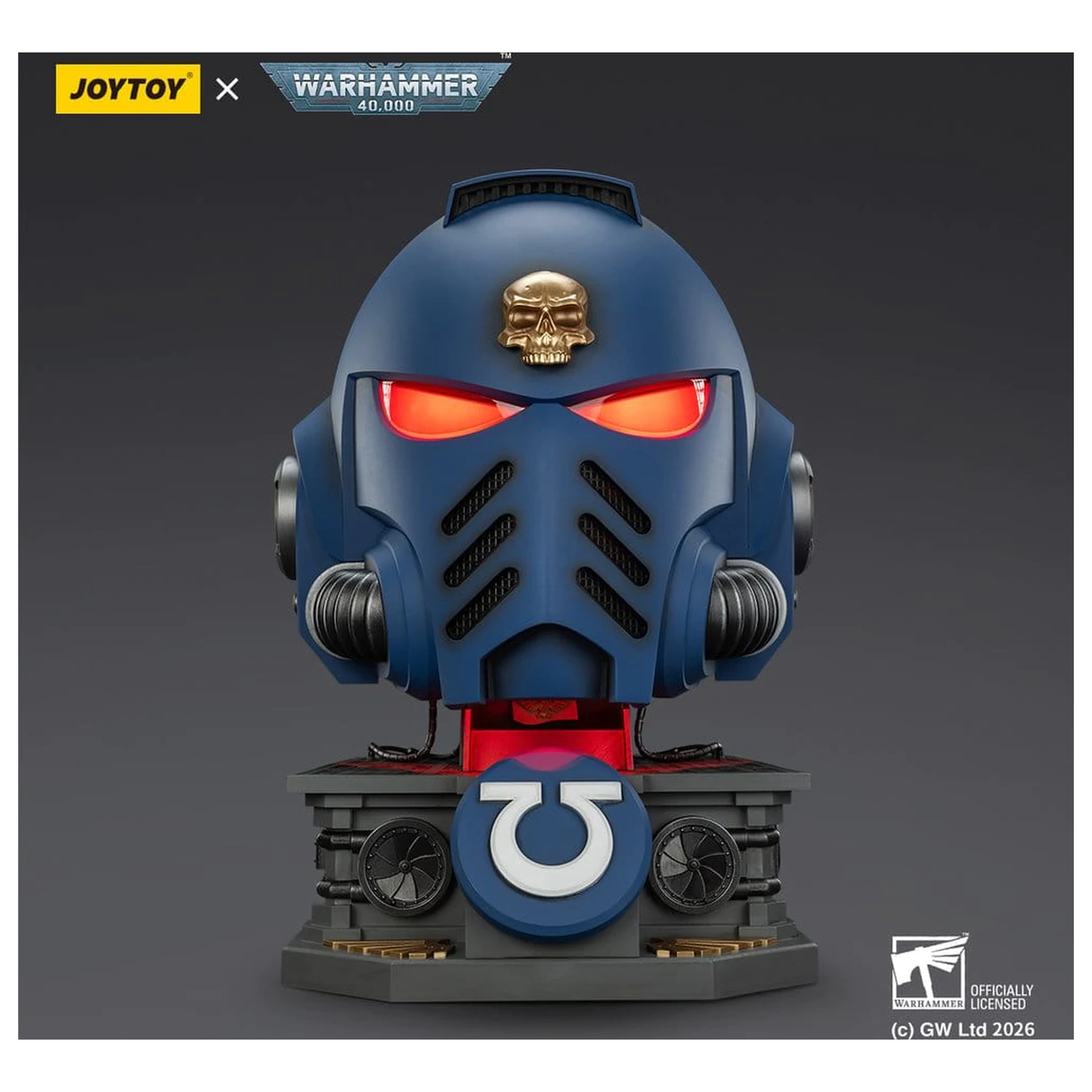Warhammer 40,000 Captain MkX Čelada & Stojalo za prikaz Ultramarines 44 cm fotografija izdelka