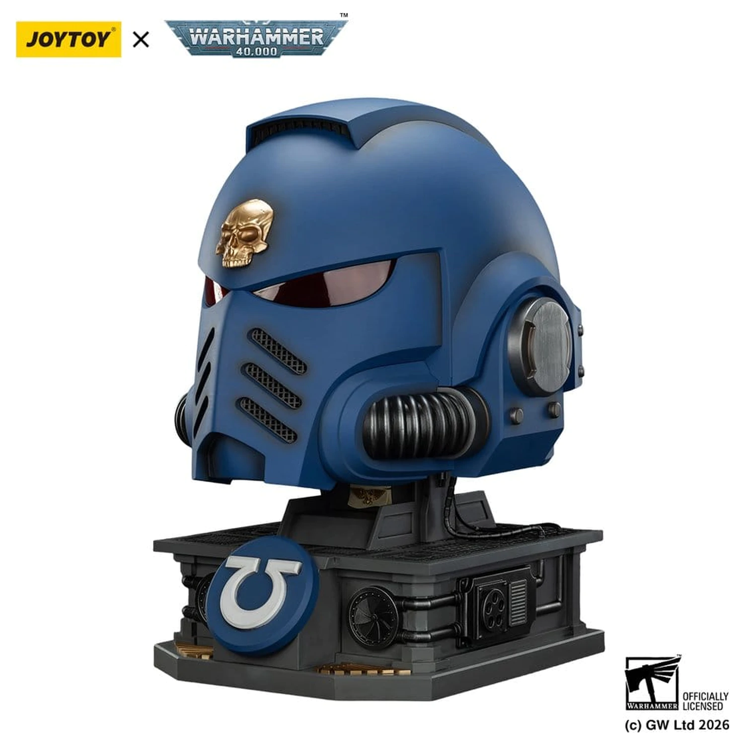 Warhammer 40,000 Captain MkX Čelada & Stojalo za prikaz Ultramarines 44 cm fotografija izdelka