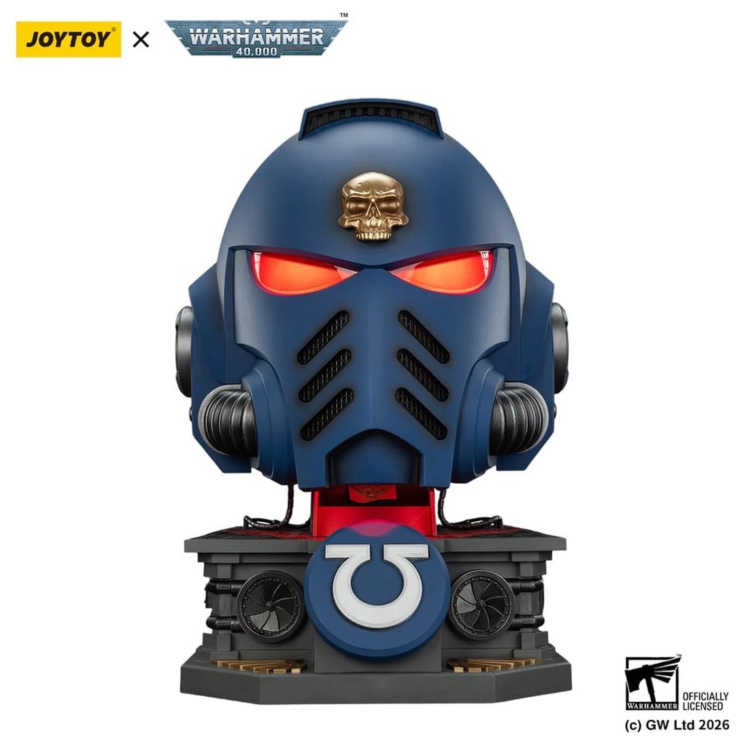 Warhammer 40,000 Captain MkX Čelada & Stojalo za prikaz Ultramarines 44 cm fotografija izdelka