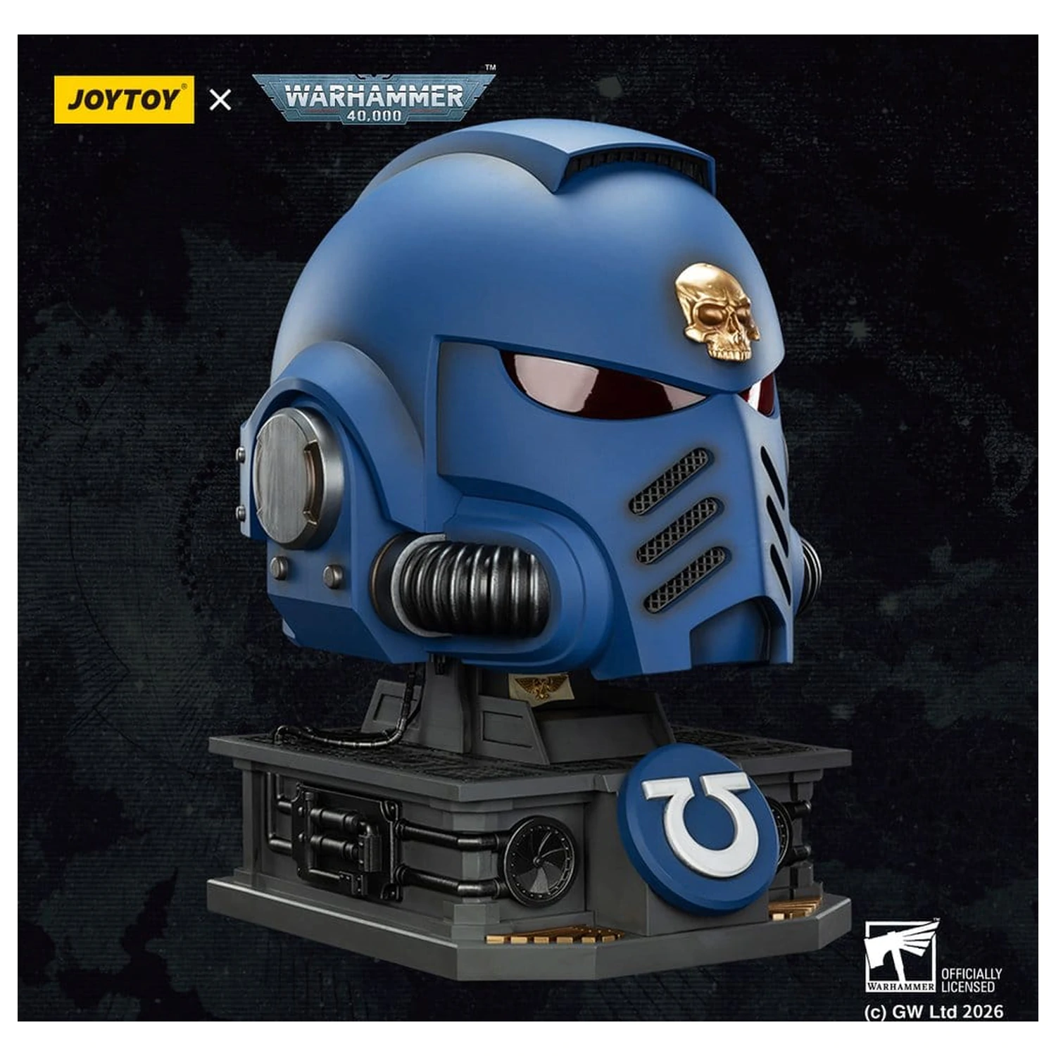 Warhammer 40,000 Captain MkX Čelada & Stojalo za prikaz Ultramarines 44 cm fotografija izdelka