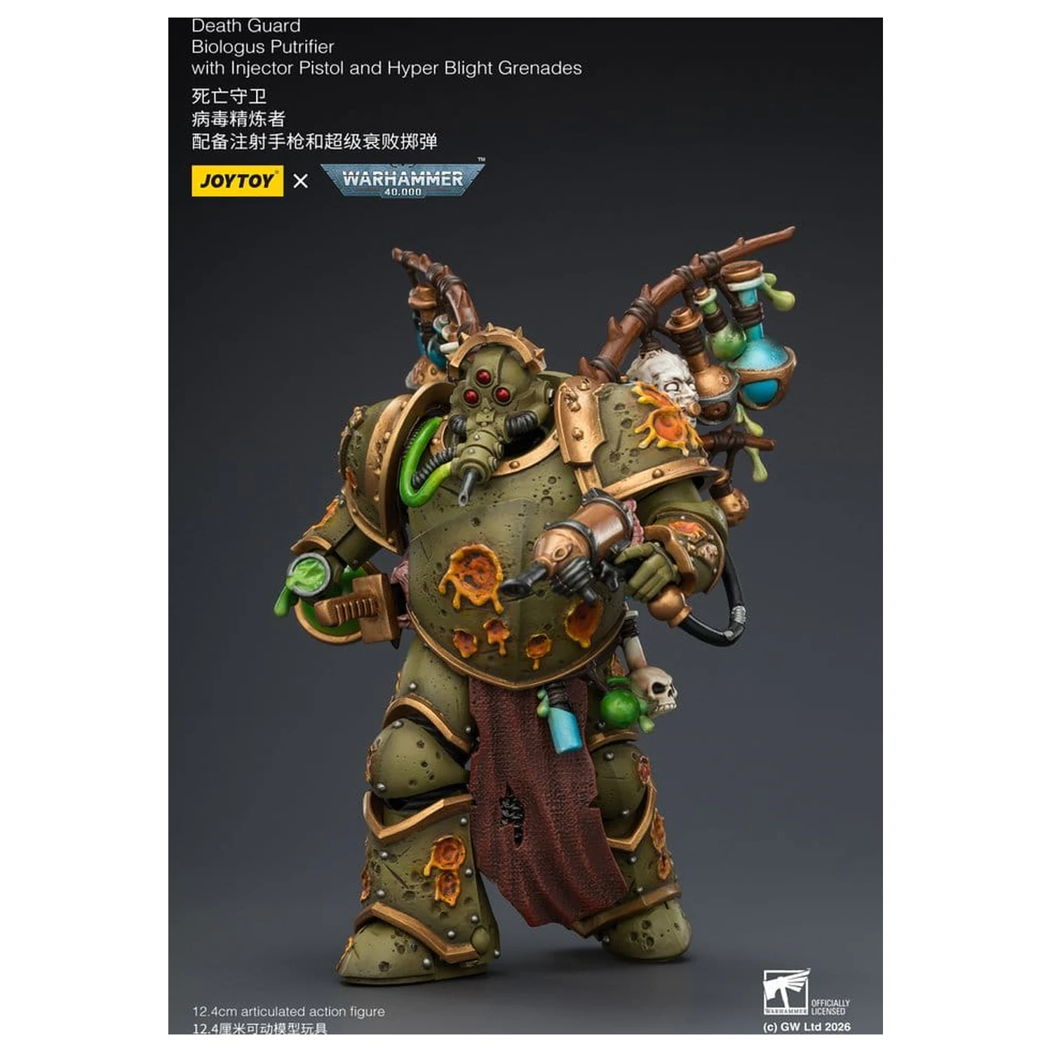 Warhammer 40,000 Akcijska figura Death Guard Biologus Putrifier 12 cm fotografija izdelka