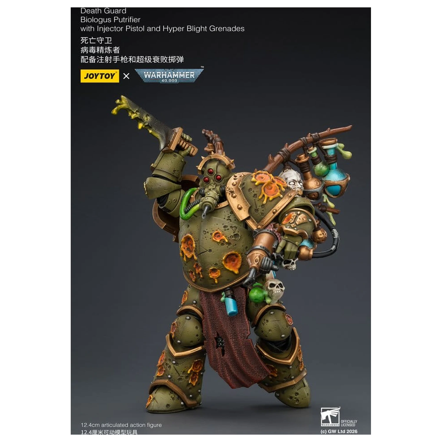 Warhammer 40,000 Akcijska figura Death Guard Biologus Putrifier 12 cm fotografija izdelka