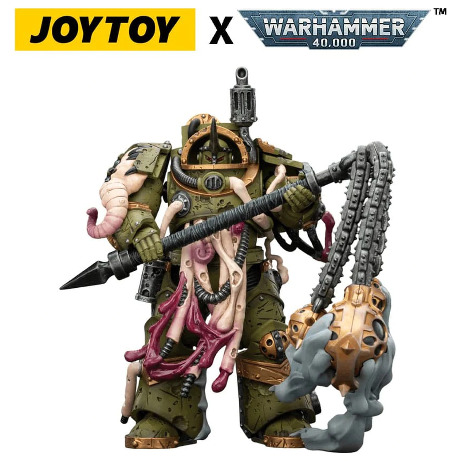 Warhammer 40,000 Action Figura Death Guard Blightlord Terminator 2 with Flail of Corruption 14 cm fotografija izdelka