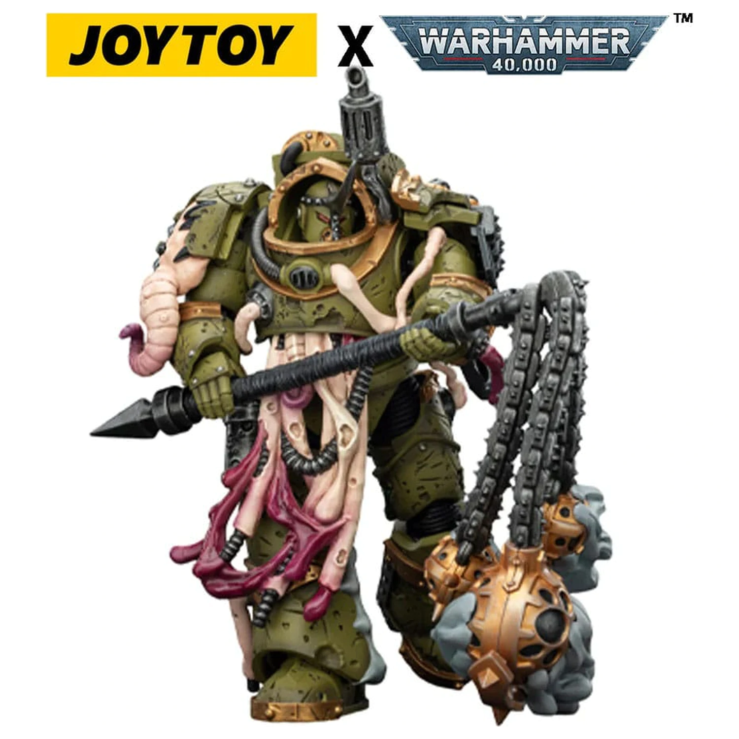 Warhammer 40,000 Action Figura Death Guard Blightlord Terminator 2 with Flail of Corruption 14 cm fotografija izdelka