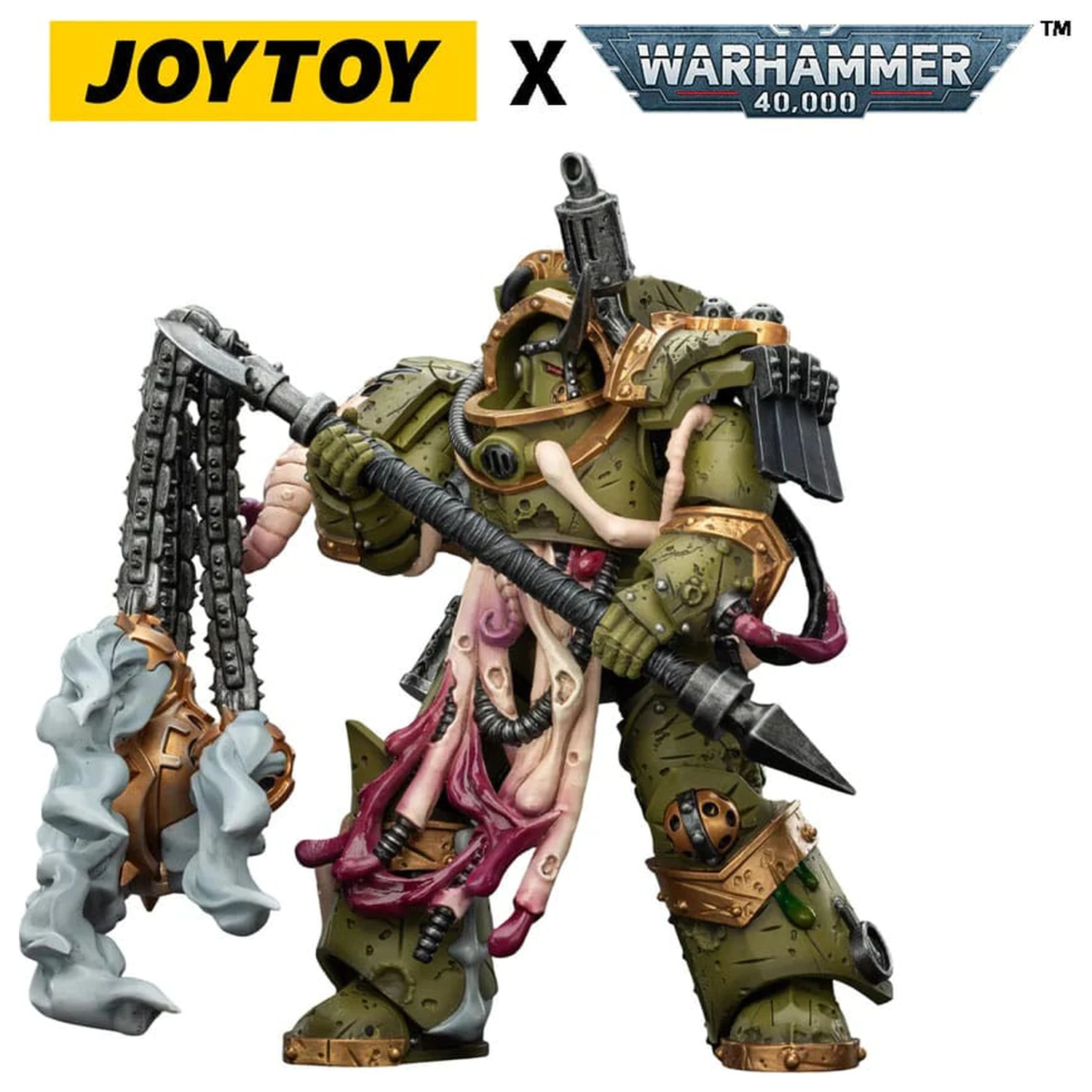 Warhammer 40,000 Action Figura Death Guard Blightlord Terminator 2 with Flail of Corruption 14 cm fotografija izdelka