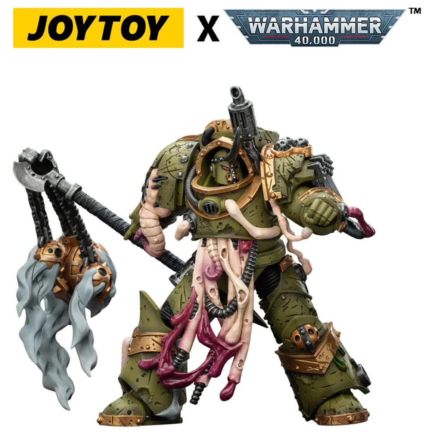 Warhammer 40,000 Action Figura Death Guard Blightlord Terminator 2 with Flail of Corruption 14 cm fotografija izdelka