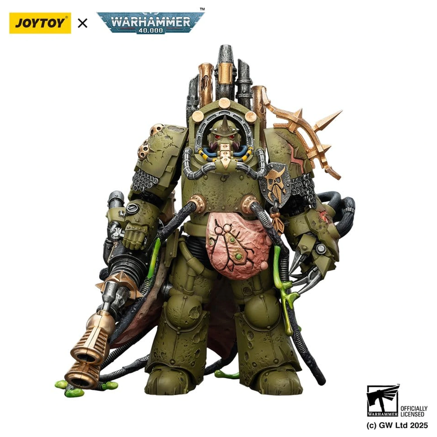 Warhammer 40,000 figurica Death Guard Lord of Virulence z Power Fist in Twin Plague Spewer 14 cm fotografija izdelka