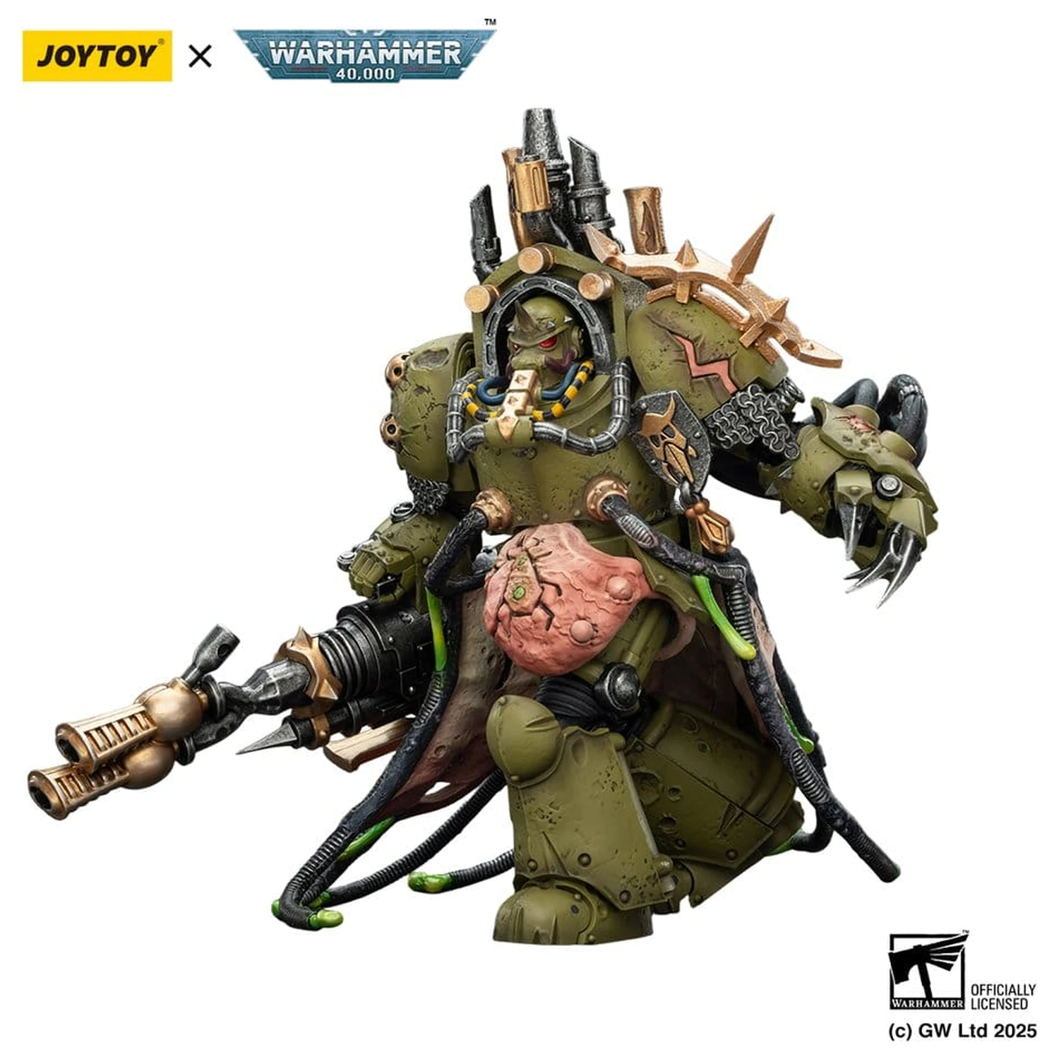 Warhammer 40,000 figurica Death Guard Lord of Virulence z Power Fist in Twin Plague Spewer 14 cm fotografija izdelka