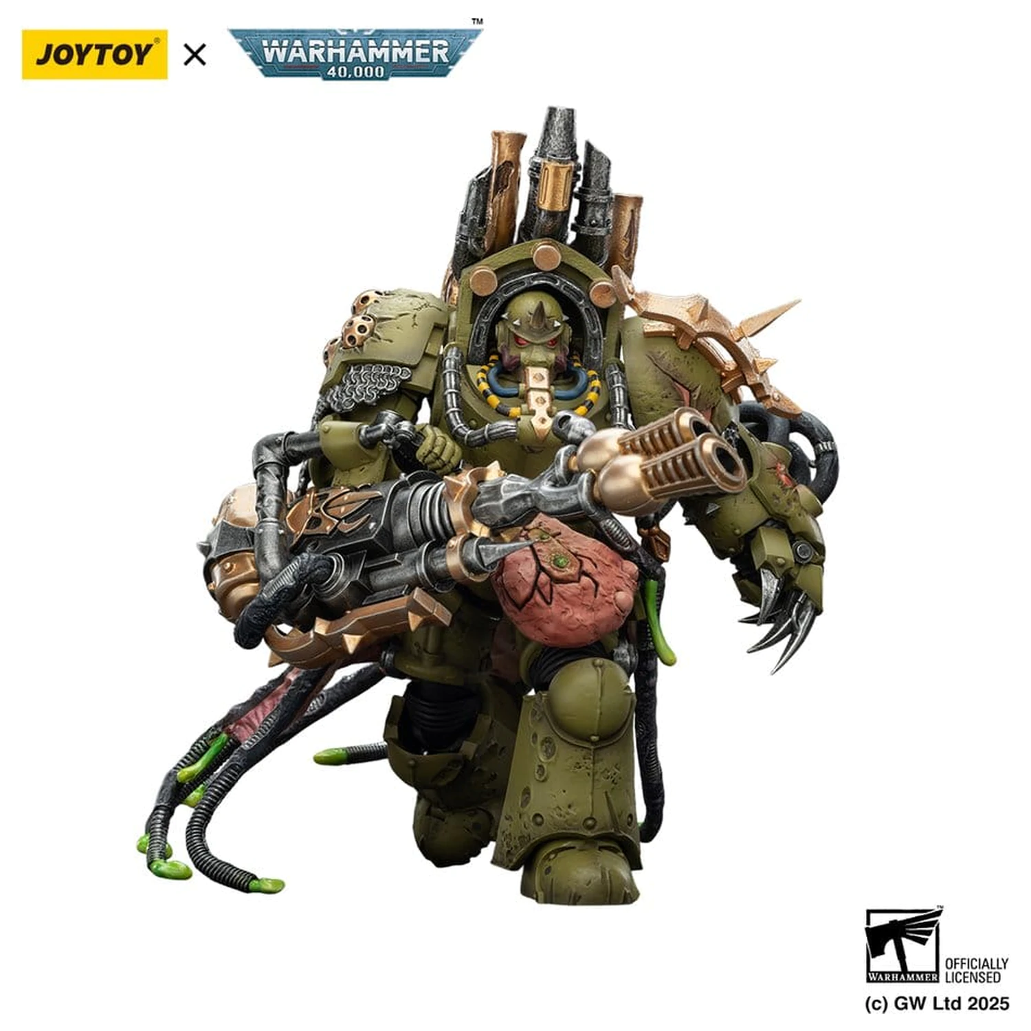 Warhammer 40,000 figurica Death Guard Lord of Virulence z Power Fist in Twin Plague Spewer 14 cm fotografija izdelka