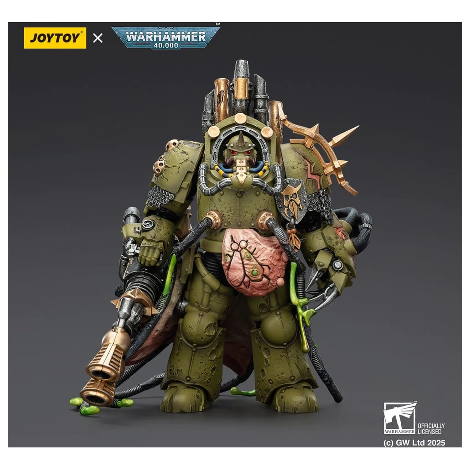 Warhammer 40,000 figurica Death Guard Lord of Virulence z Power Fist in Twin Plague Spewer 14 cm fotografija izdelka