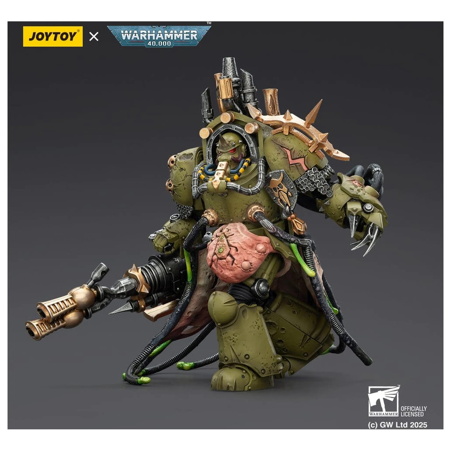 Warhammer 40,000 figurica Death Guard Lord of Virulence z Power Fist in Twin Plague Spewer 14 cm fotografija izdelka