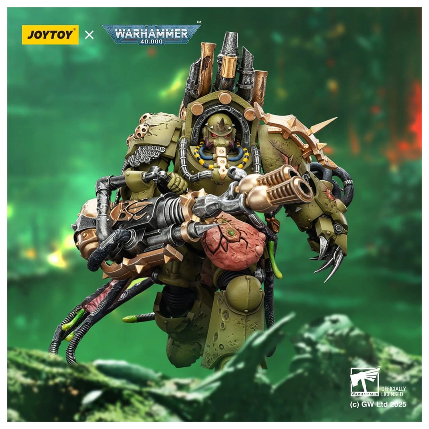 Warhammer 40,000 figurica Death Guard Lord of Virulence z Power Fist in Twin Plague Spewer 14 cm fotografija izdelka
