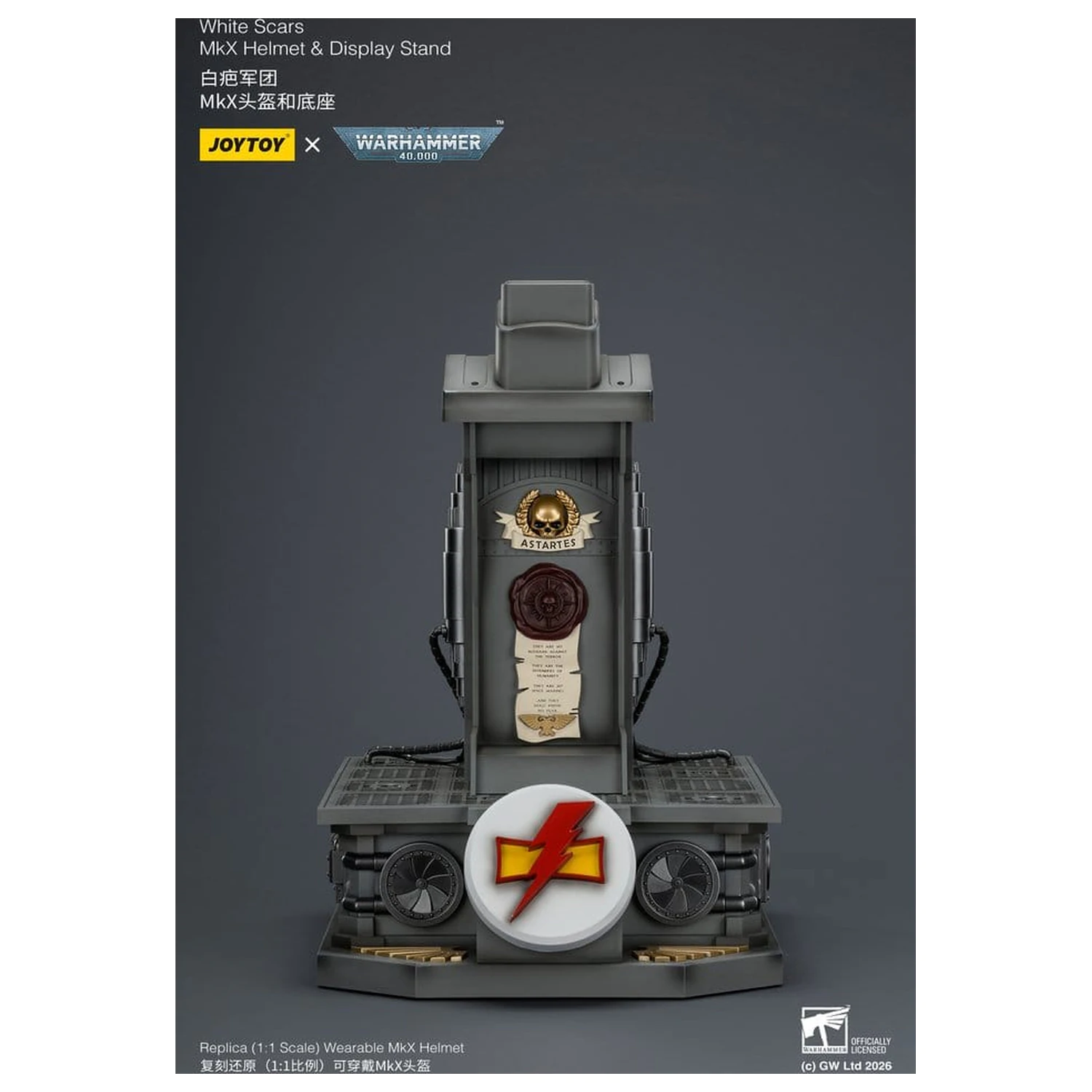 Warhammer 40,000 čelada s stojalom za prikaz White Scars MkX 44 cm fotografija izdelka