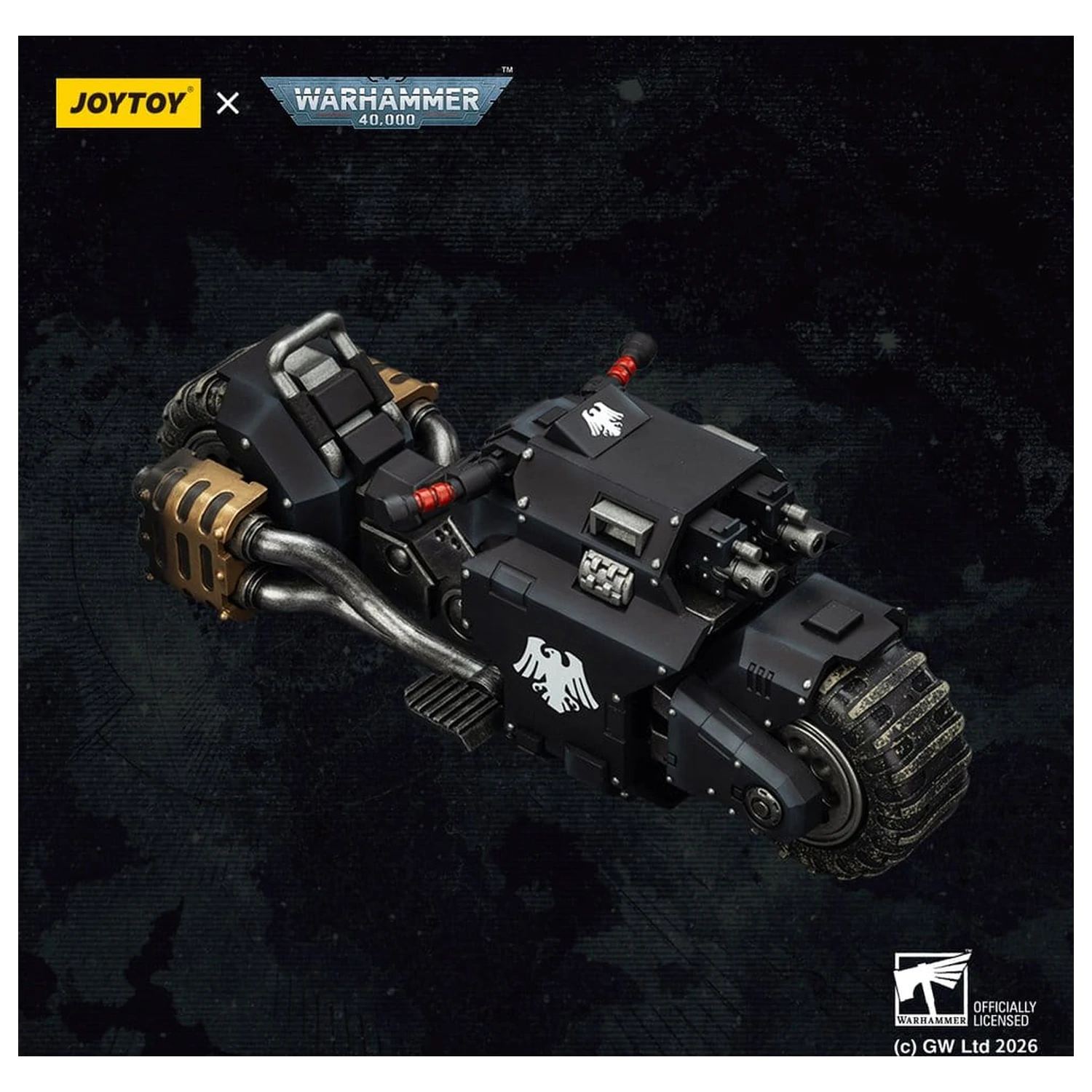 Warhammer 40,000 Raider-pattern bojna motor Raven Guard z dvojno-povezanimi bolter puškami 22 cm fotografija izdelka