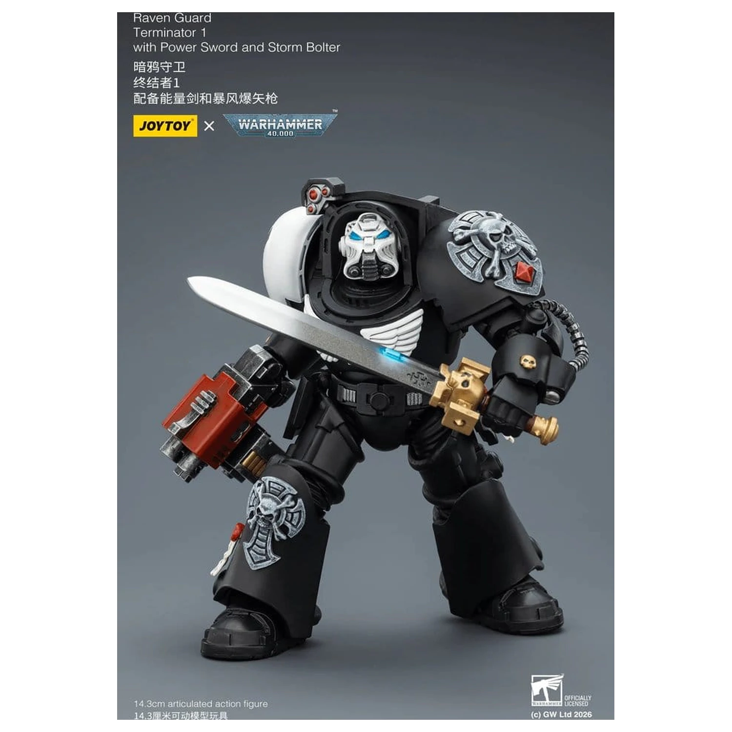 Warhammer 40,000 Action Figure Raven Guard Terminator 1 s Power Sword in Storm Bolter 14 cm fotografija izdelka