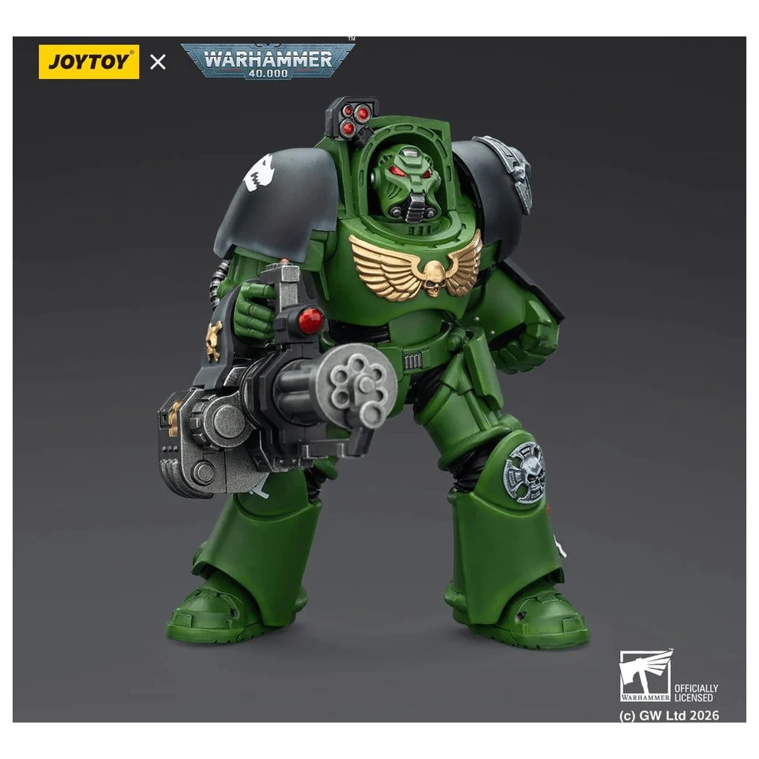 Warhammer 40,000 figurica Salamanders Terminator 3 z Power Fist in Assault Cannon 14 cm fotografija izdelka