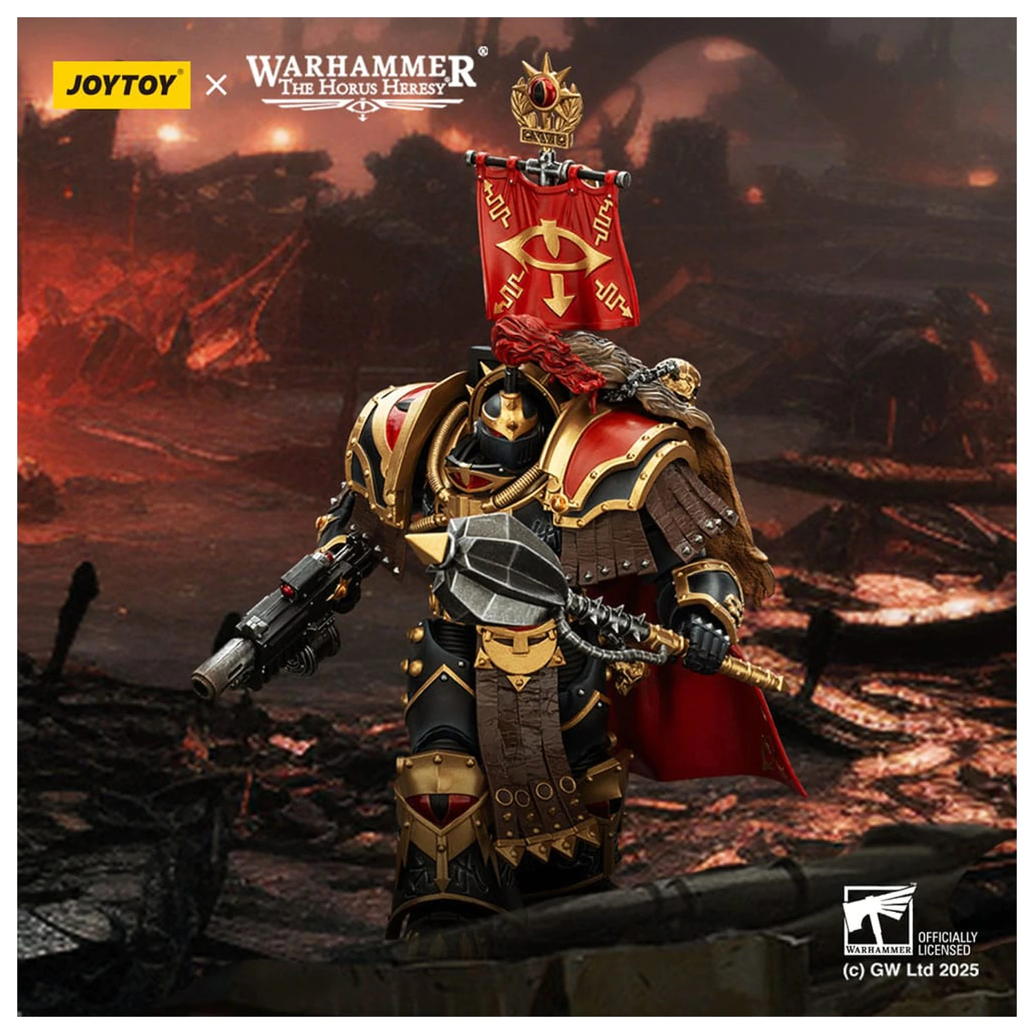 Warhammer 40,000: Sons of Horus Akcijska figura Legion Cataphractii Praetor z Combi-Melta in Power Maul 14 cm fotografija izdelka