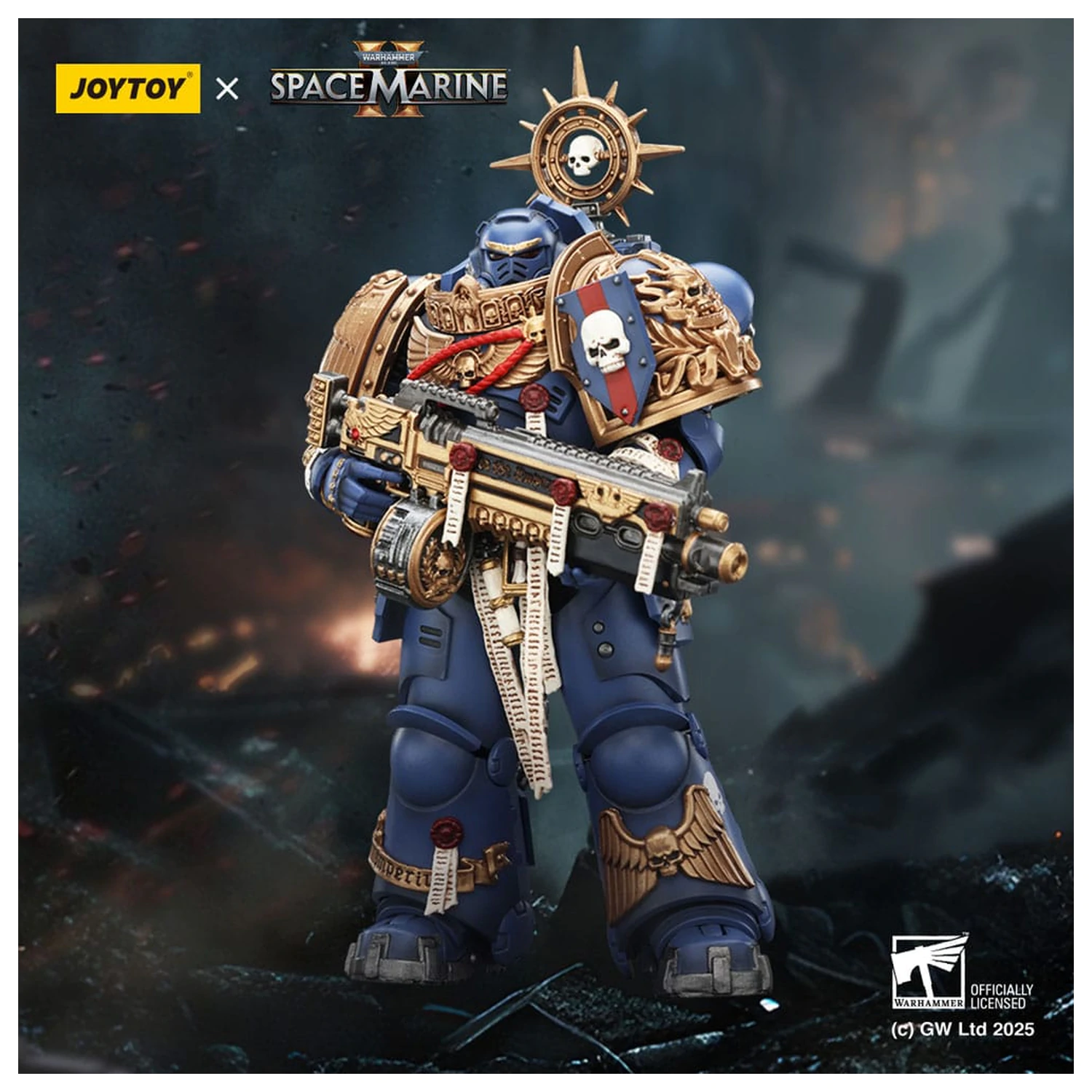 Warhammer 40,000: Space Marine 2 Action Figure Ultramarines Heavy Relic Primus Armor with Heavy Relic Bolt Rifle 13 cm fotografija izdelka