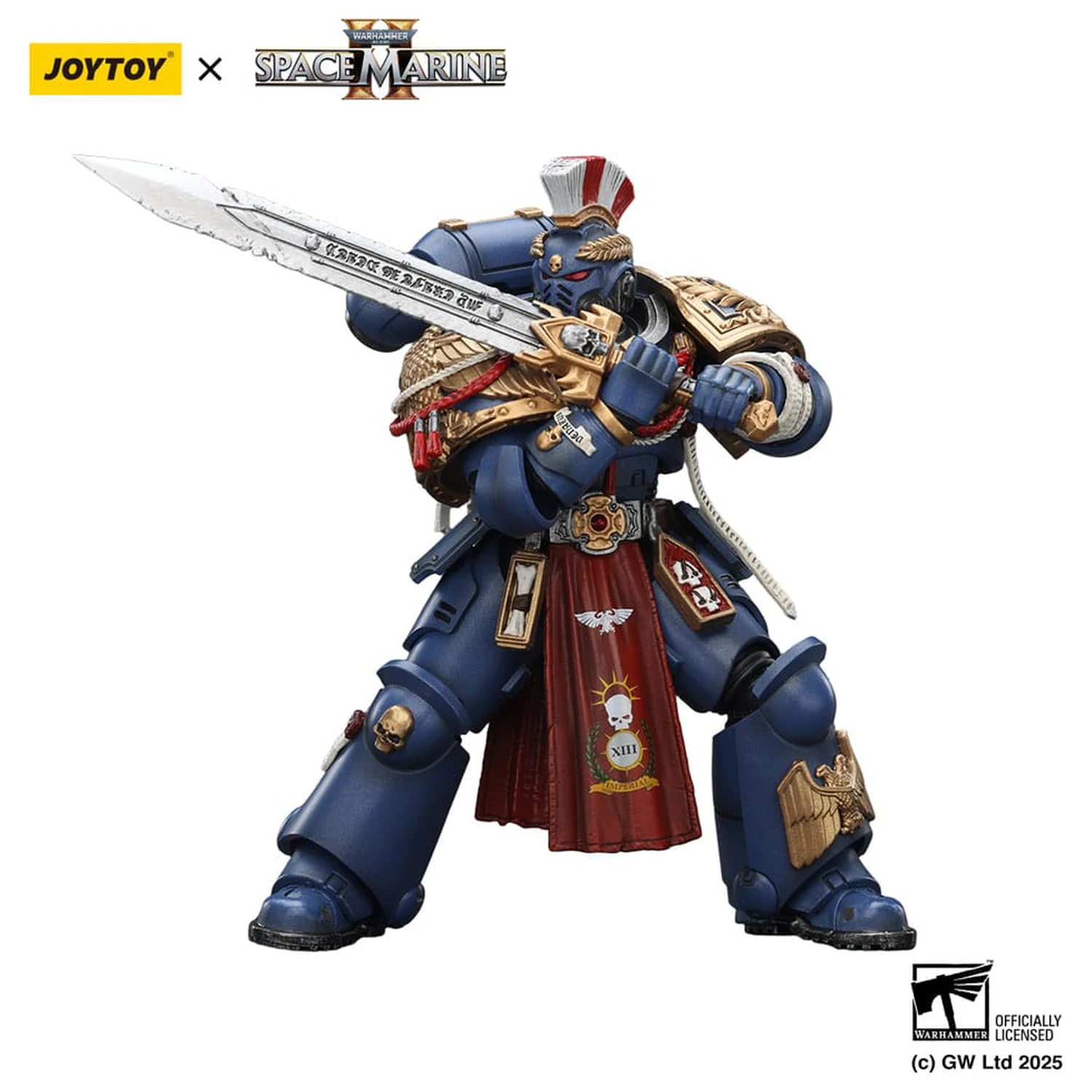 Warhammer 40,000: Space Marine 2 akcijska figura Ultramarines Relic Primus Armour z plazemsko pištolo in bojnim rezilom 13 cm fotografija izdelka