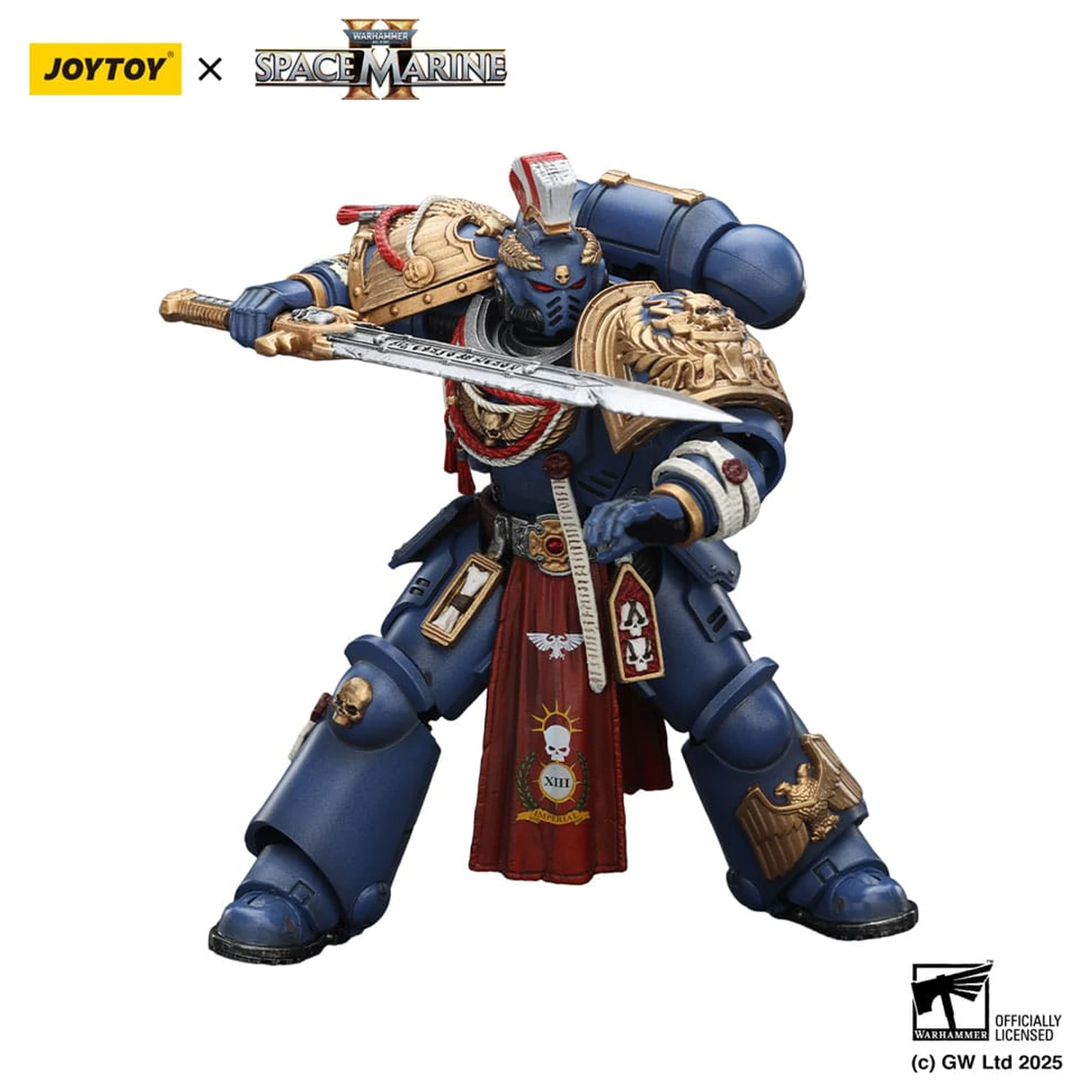 Warhammer 40,000: Space Marine 2 akcijska figura Ultramarines Relic Primus Armour z plazemsko pištolo in bojnim rezilom 13 cm fotografija izdelka