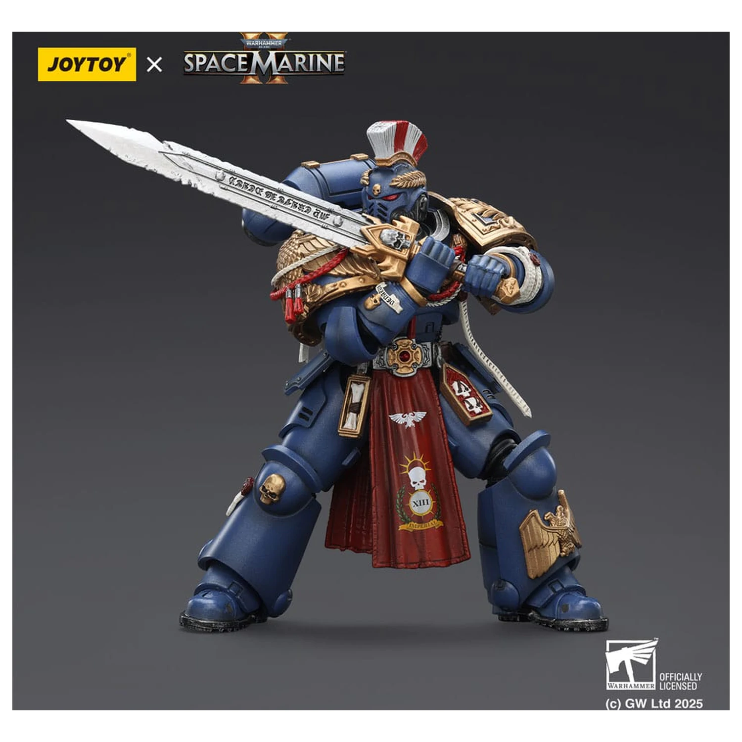 Warhammer 40,000: Space Marine 2 akcijska figura Ultramarines Relic Primus Armour z plazemsko pištolo in bojnim rezilom 13 cm fotografija izdelka