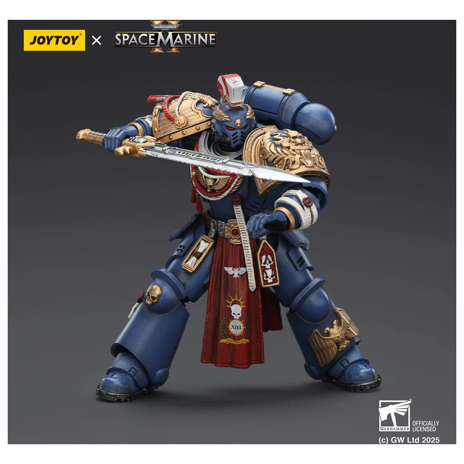 Warhammer 40,000: Space Marine 2 akcijska figura Ultramarines Relic Primus Armour z plazemsko pištolo in bojnim rezilom 13 cm fotografija izdelka