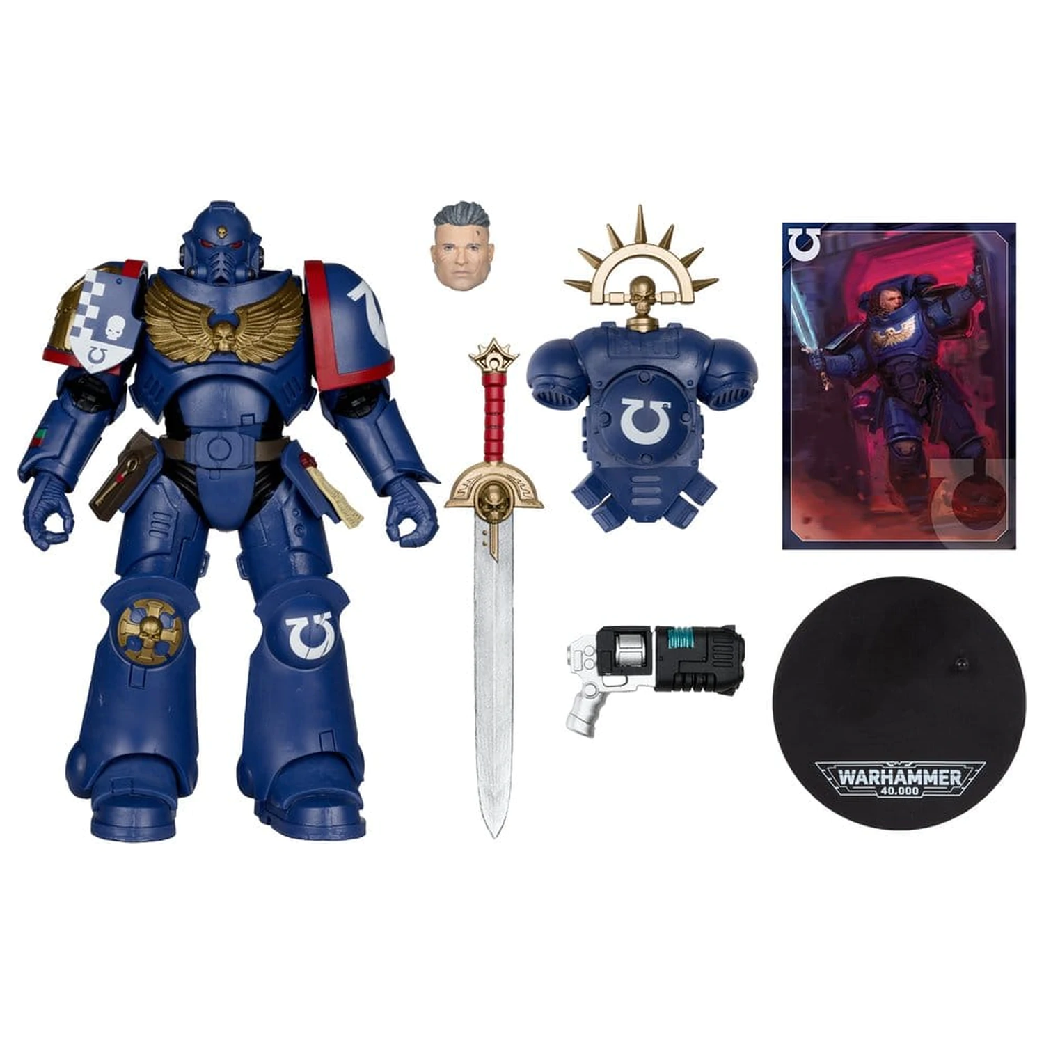 Warhammer 40,000 Total War akcijska figura 3rd Company Lieutenant (Ultramarines) 18 cm fotografija izdelka